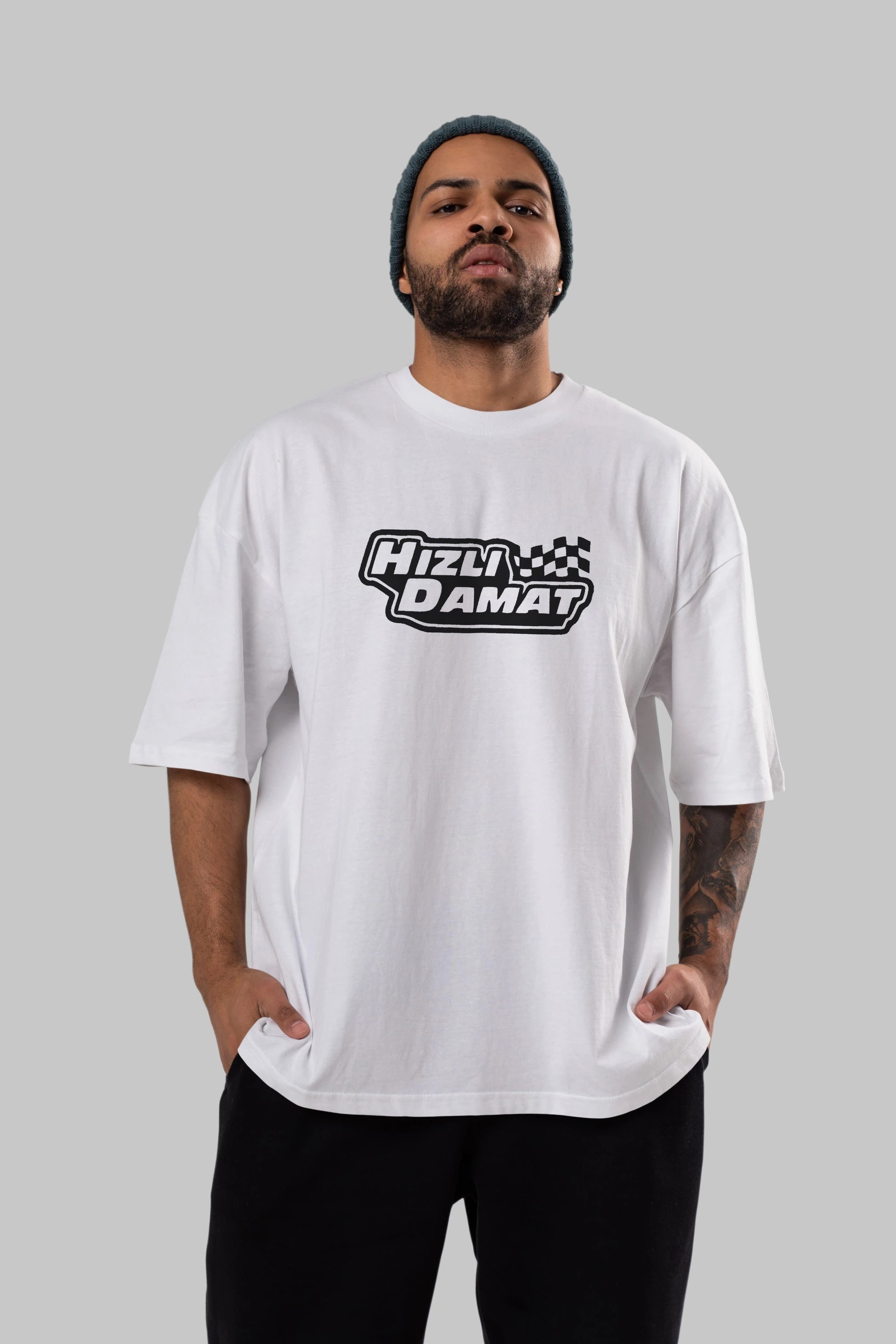 Hızlı Damat Ön Baskılı Oversize t-shirt %100 pamuk Erkek Kadın Unisex