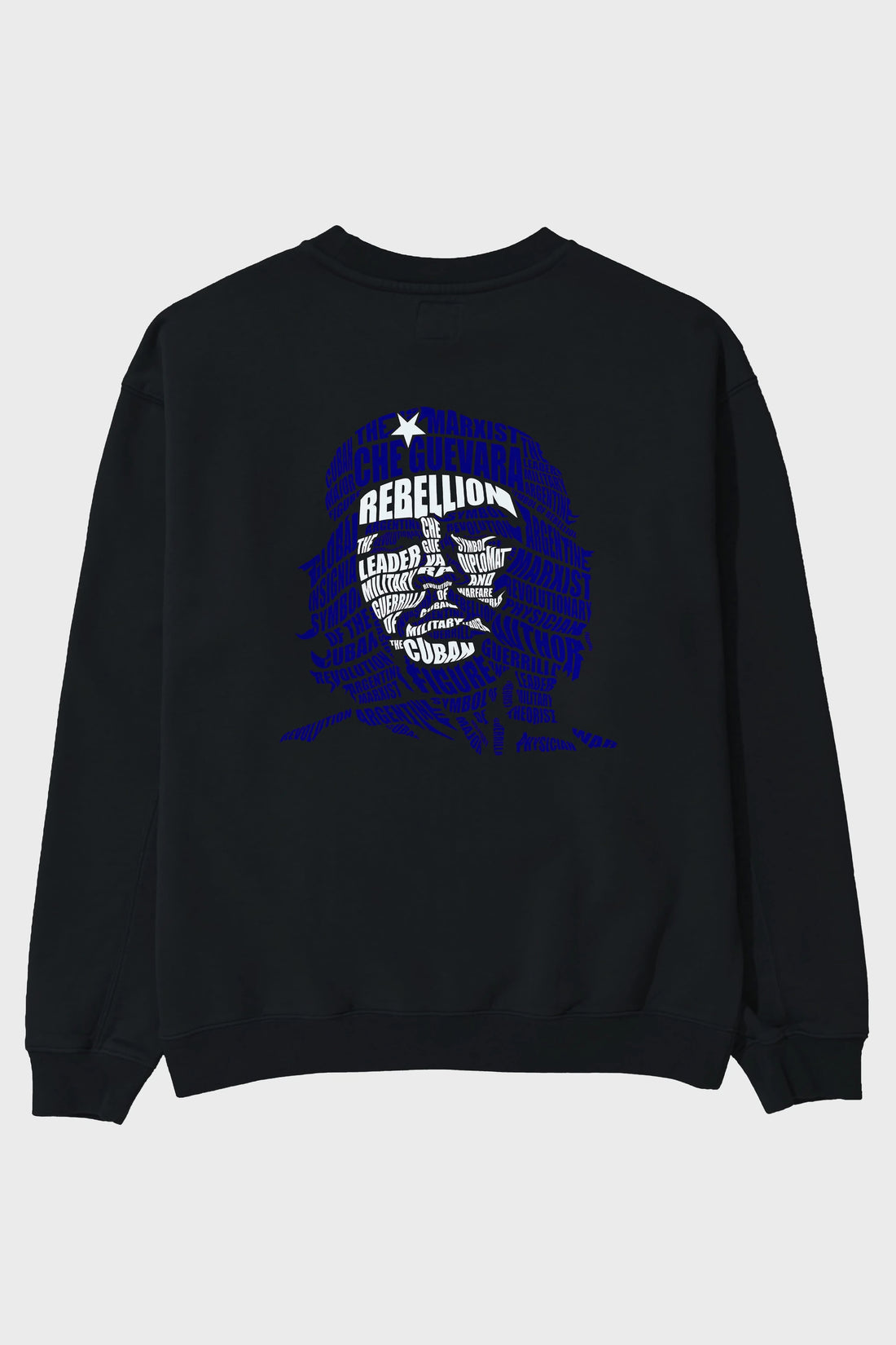 Che Guevara Calligram Arka Baskılı Oversize Sweatshirt Erkek Kadın Unisex