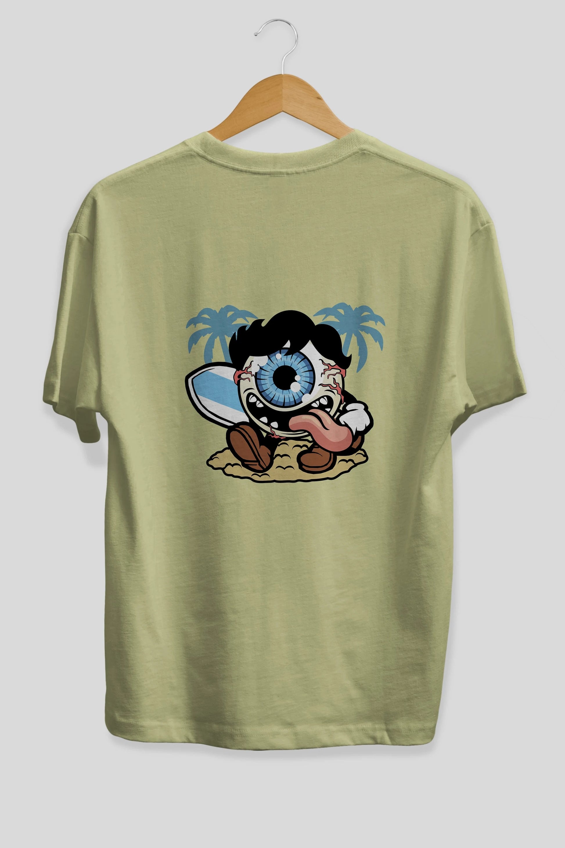 Eye Ball Surfer Arka Baskılı Oversize t-shirt Erkek Kadın Unisex %100 Pamuk tişort