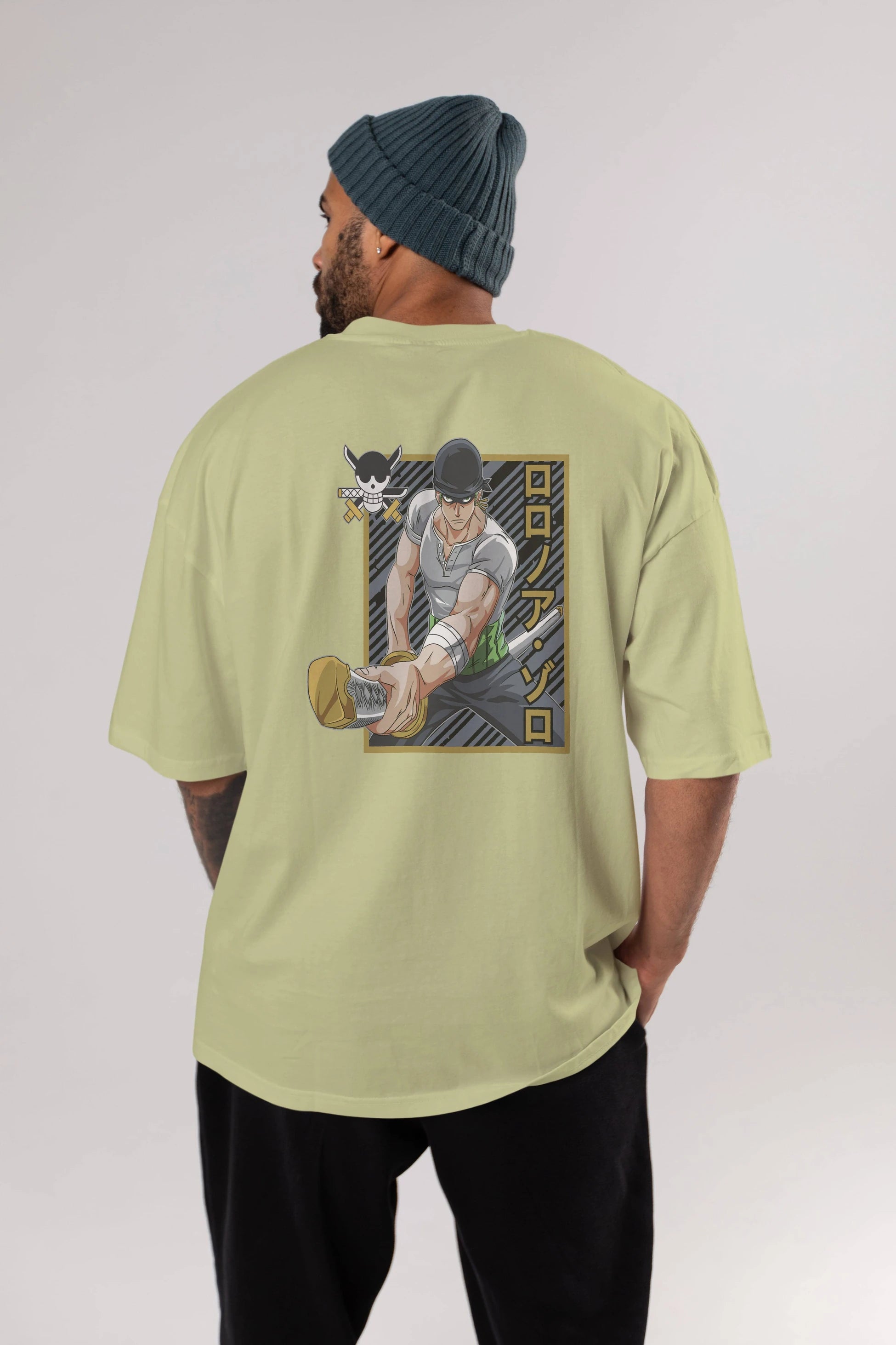 RORONOA ZORO Anime Arka Baskılı Oversize t-shirt Erkek Kadın Unisex