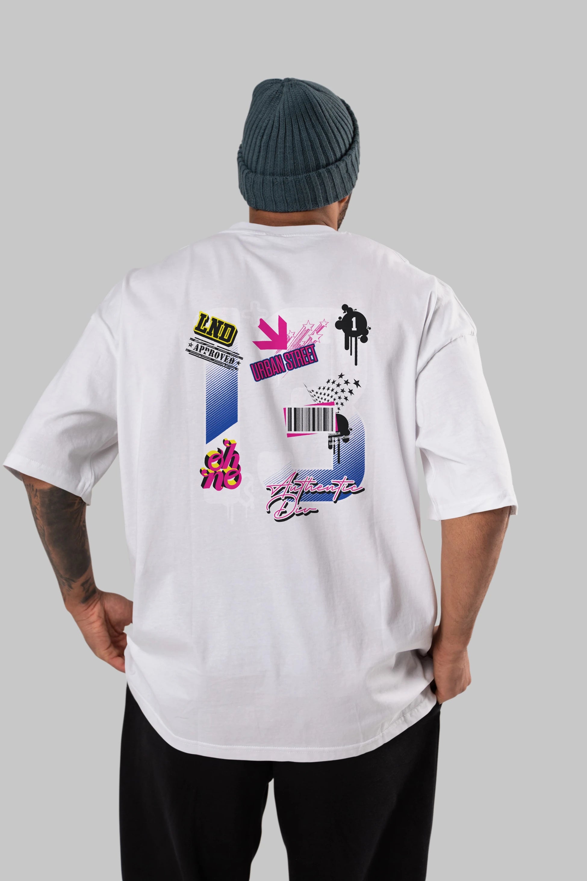 Urban Street 13 Arka Baskılı Oversize t-shirt Erkek Kadın Unisex