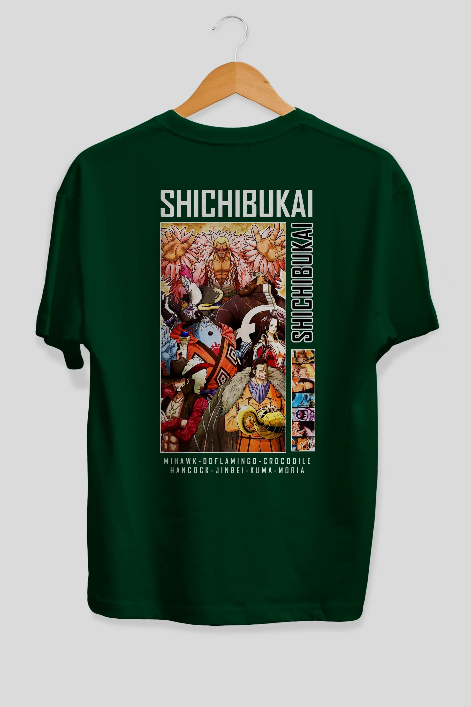Shichibukai Anime Arka Baskılı Oversize t-shirt Erkek Kadın Unisex %100 pamuk tişort