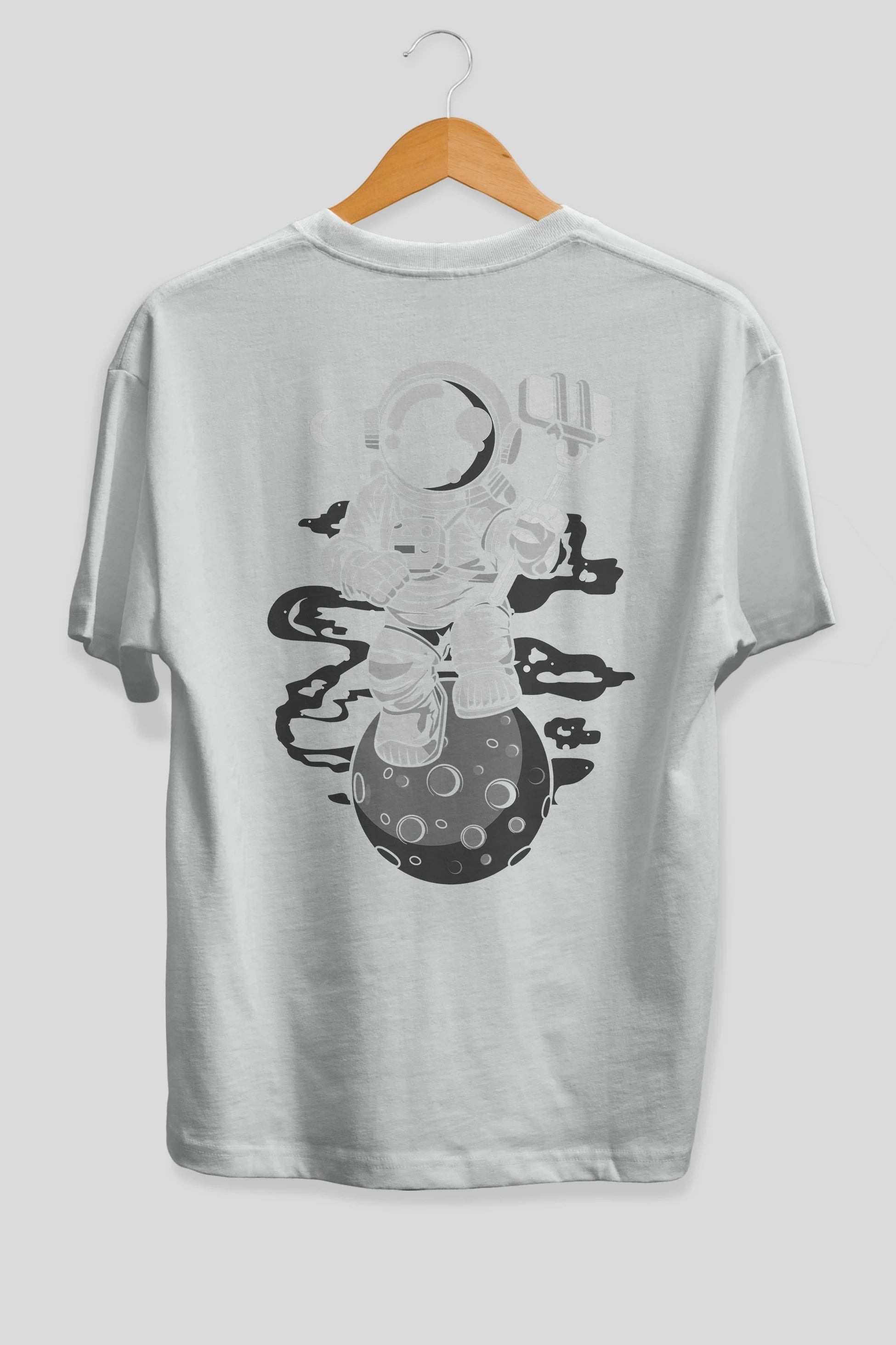 Astronaut Selfie Arka Baskılı Oversize t-shirt Erkek Kadın Unisex