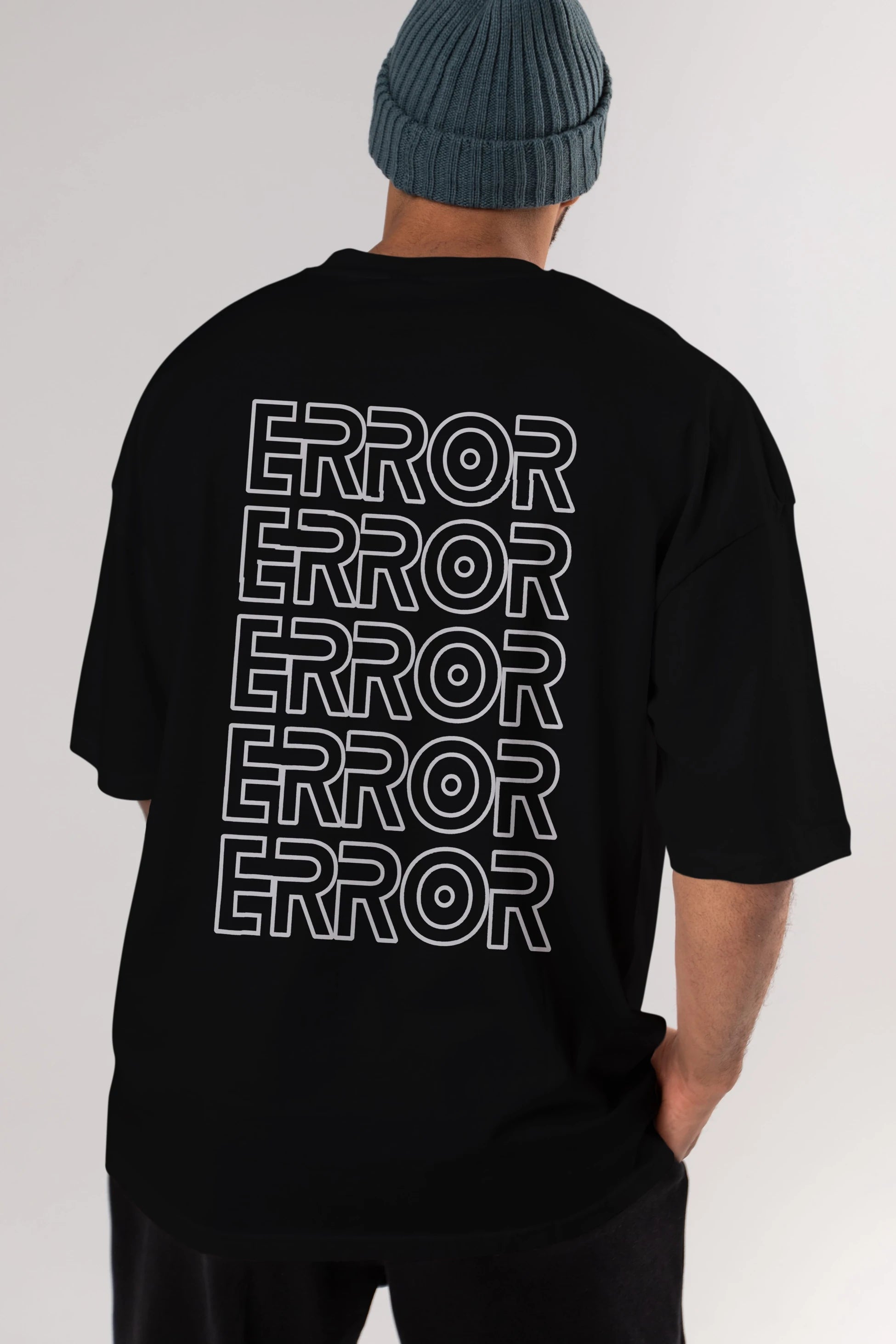 Error Yazılı Arka Baskılı Oversize t-shirt Erkek Kadın Unisex