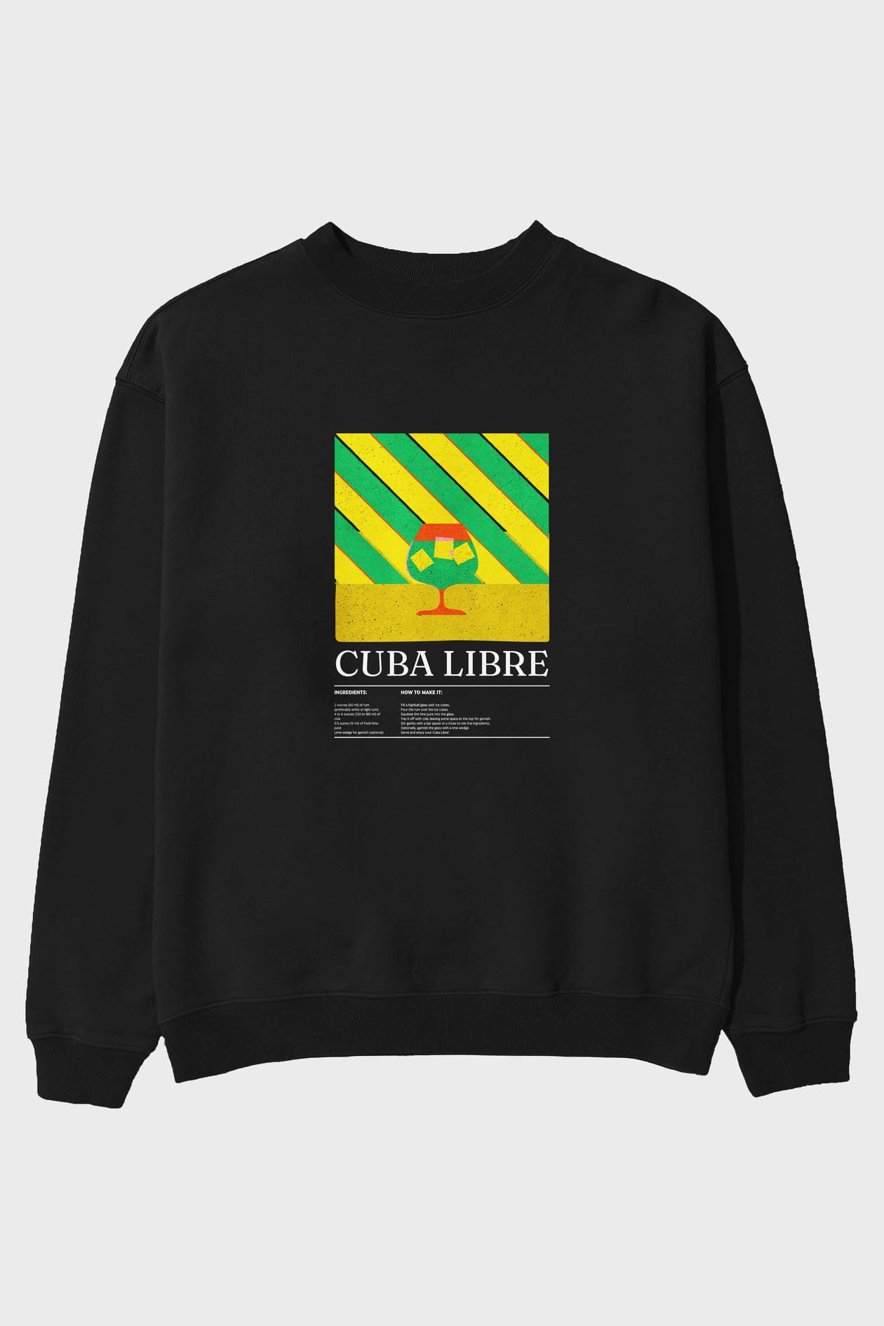 Cuba Libre ön Baskılı Oversize Sweatshirt Erkek Kadın Unisex