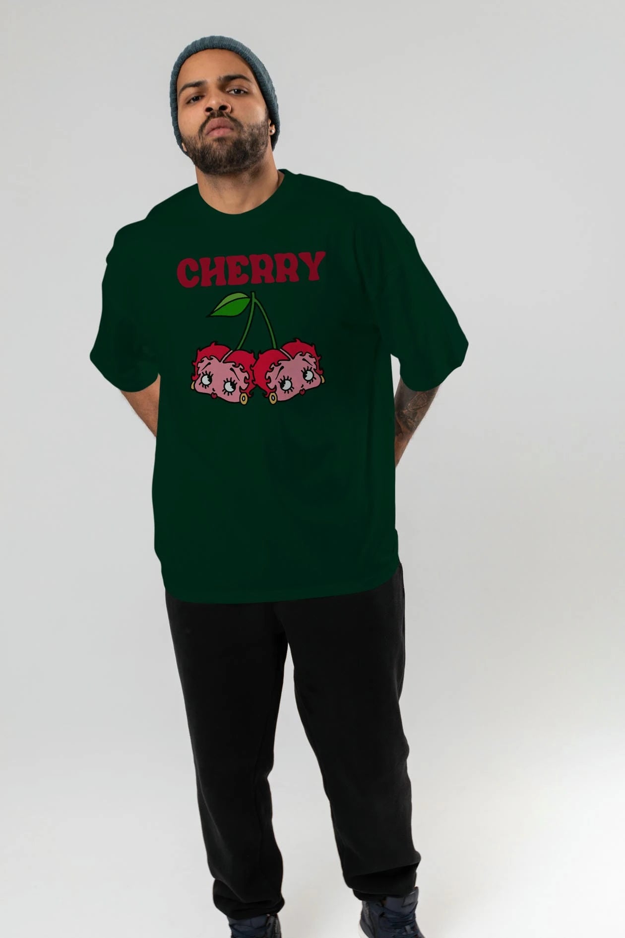 Cherry Cherries 10 Ön Baskılı Oversize t-shirt Erkek Kadın Pamuk Bisiklet Yaka tişort