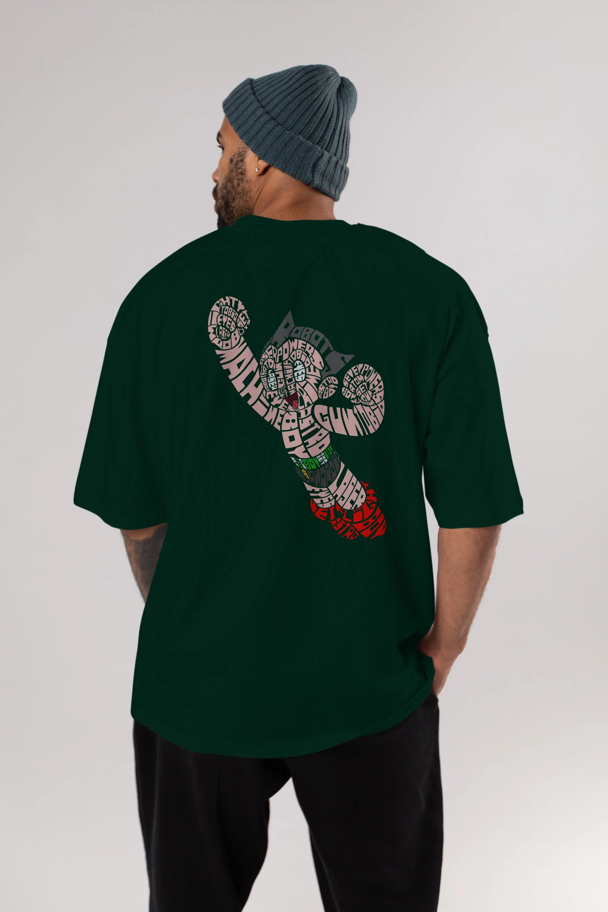 Astroboy Arka Baskılı Oversize t-shirt %100 pamuk Erkek Kadın Unisex