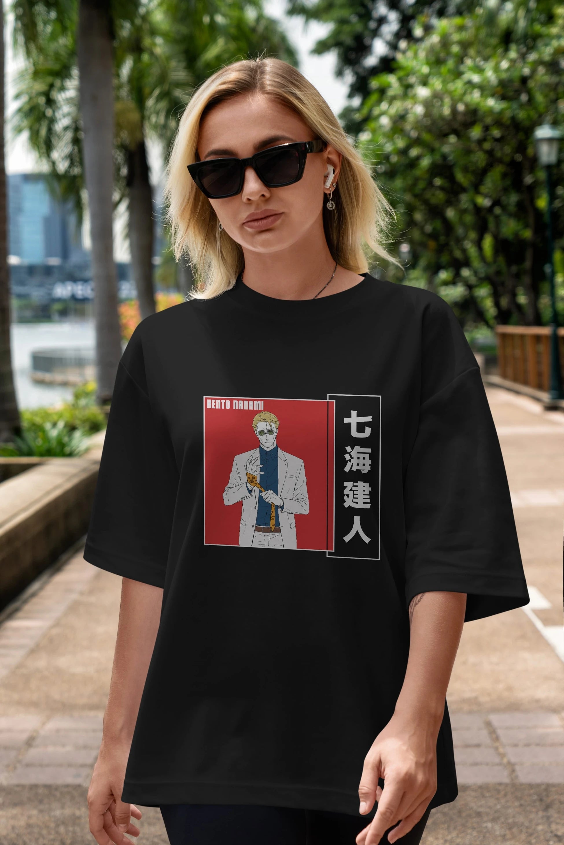 Kento Nanami 1 Anime Ön Baskılı Oversize t-shirt %100 pamuk Erkek Kadın Unisex