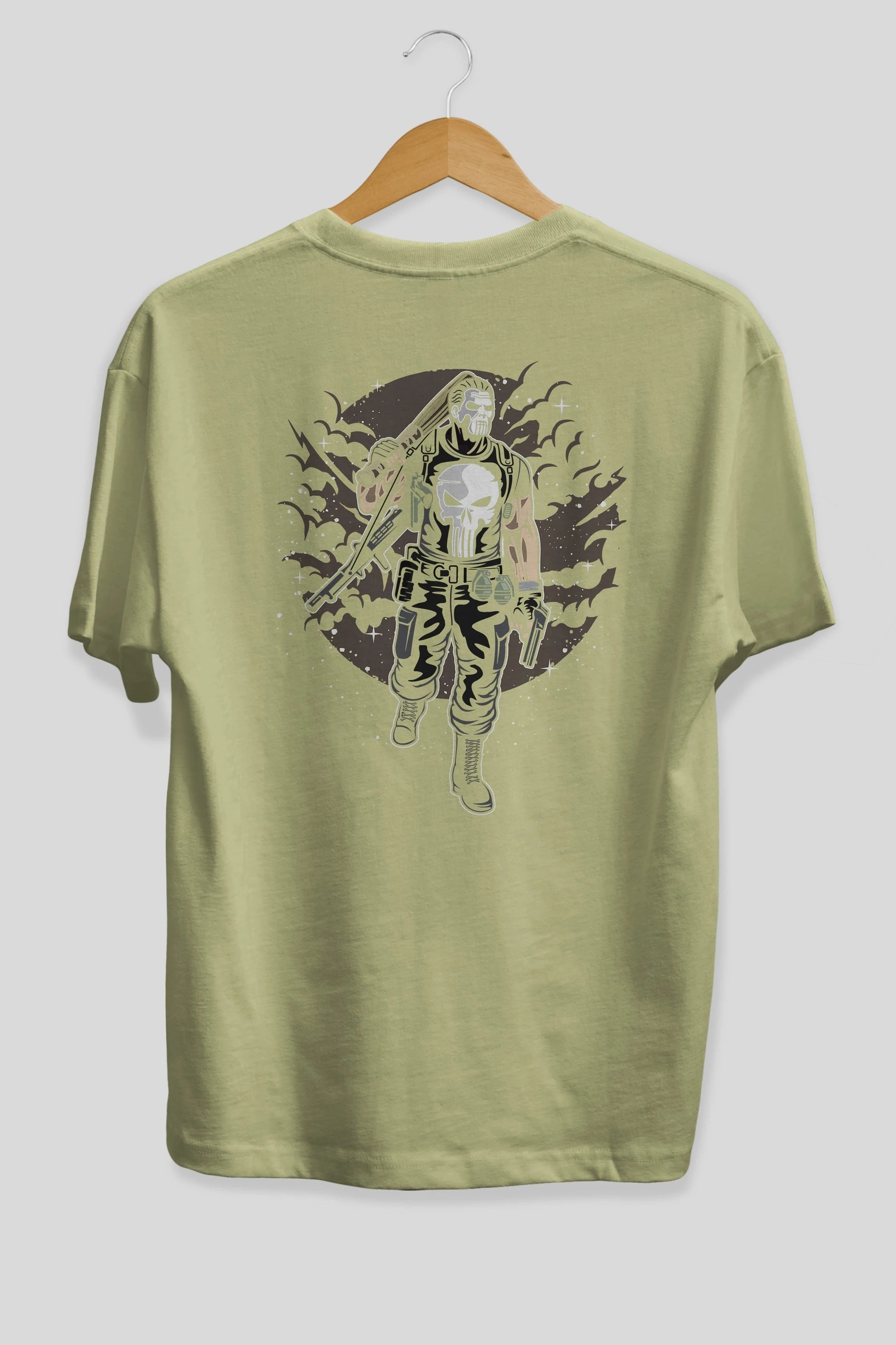 Punisher Arka Baskılı Oversize t-shirt Erkek Kadın Unisex %100 Pamuk