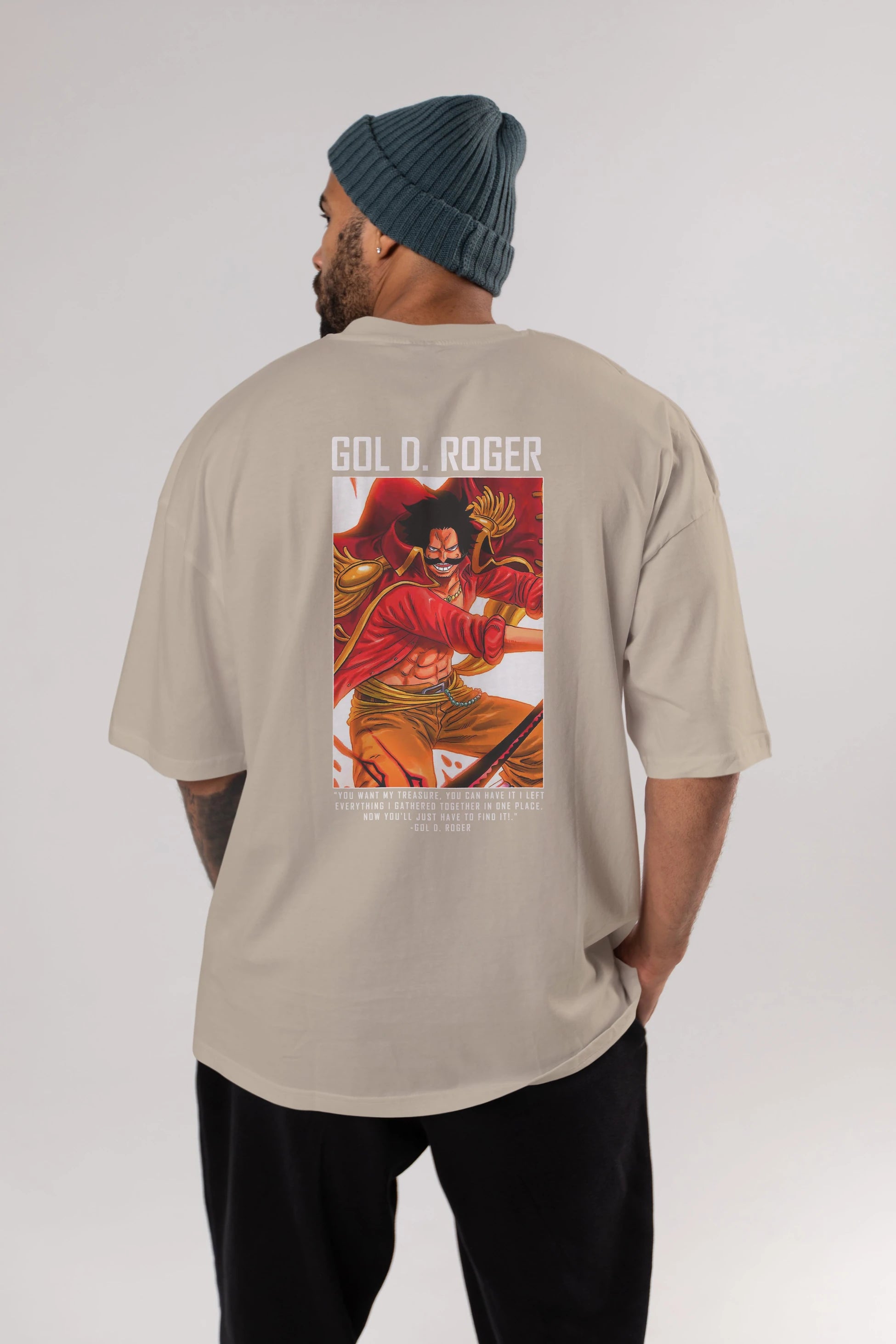 Gol D. Roger Anime Arka Baskılı Oversize t-shirt Erkek Kadın Unisex %100 pamuk tişort
