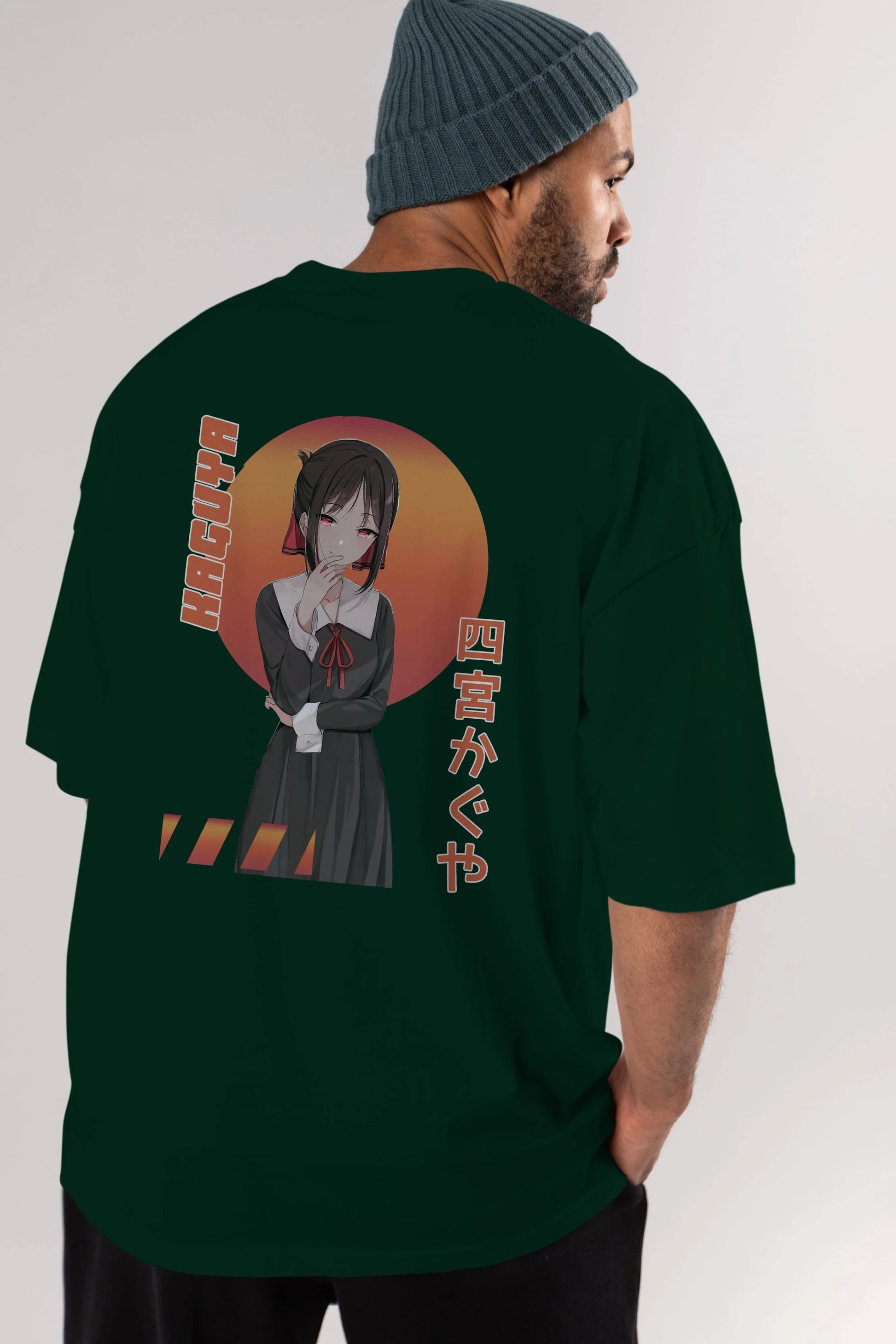Kaguya Shinomiya 5 Anime Arka Baskılı Oversize t-shirt Erkek Kadın Unisex
