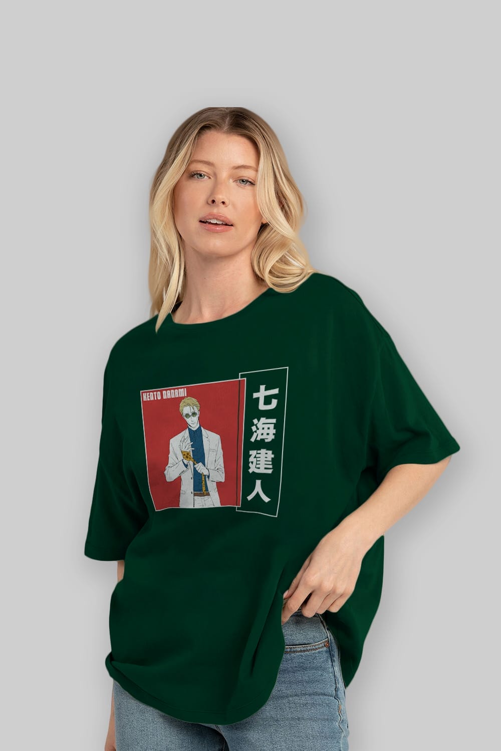 Kento Nanami 1 Anime Ön Baskılı Oversize t-shirt %100 pamuk Erkek Kadın Unisex