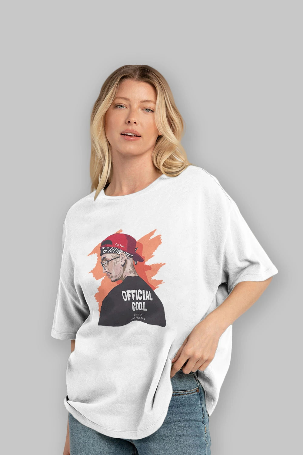 Official Cool Ön Baskılı Oversize t-shirt Erkek Kadın Unisex