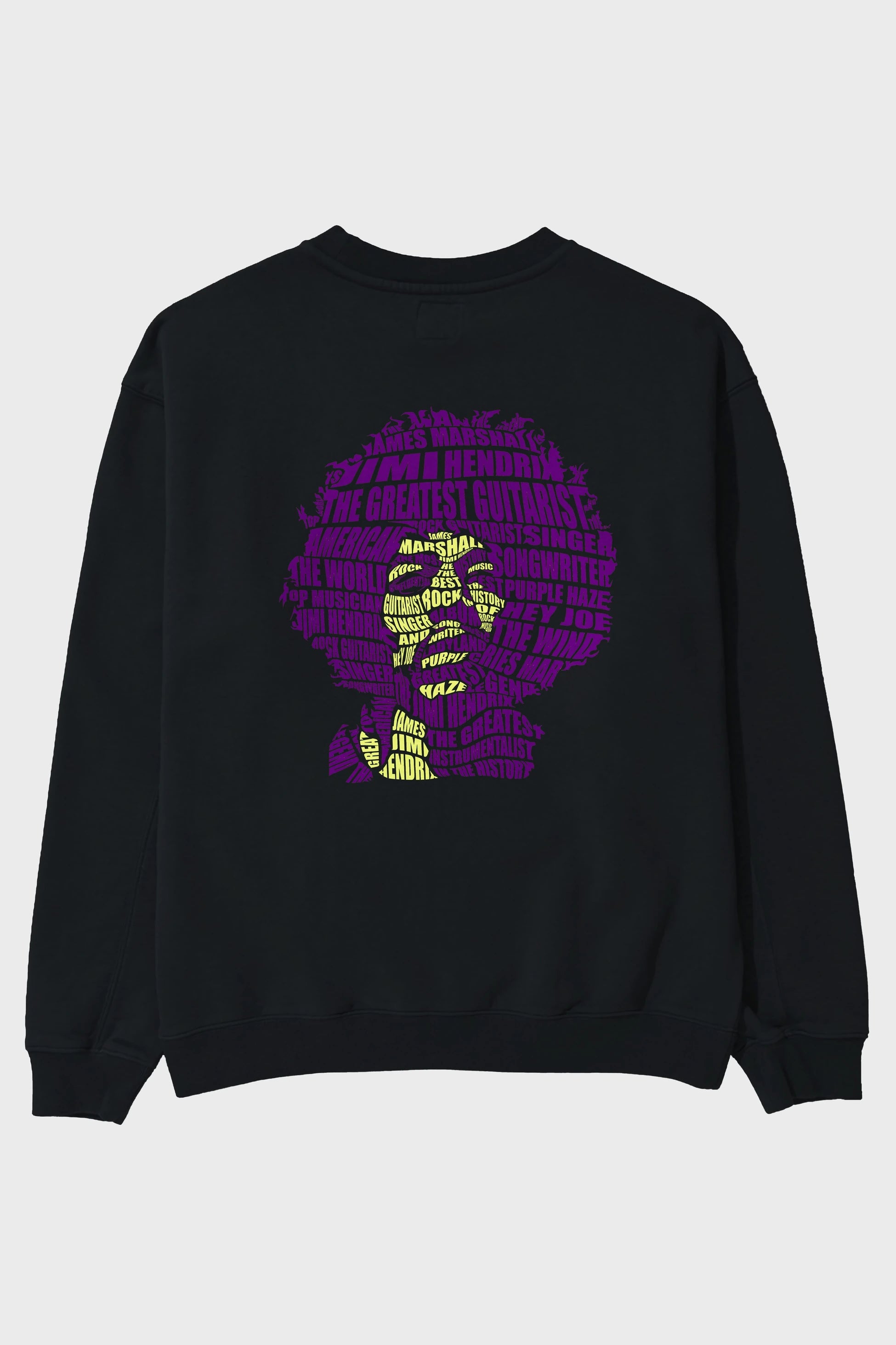 Jimmy Hendrix Calligram Arka Baskılı Oversize Sweatshirt Erkek Kadın Unisex