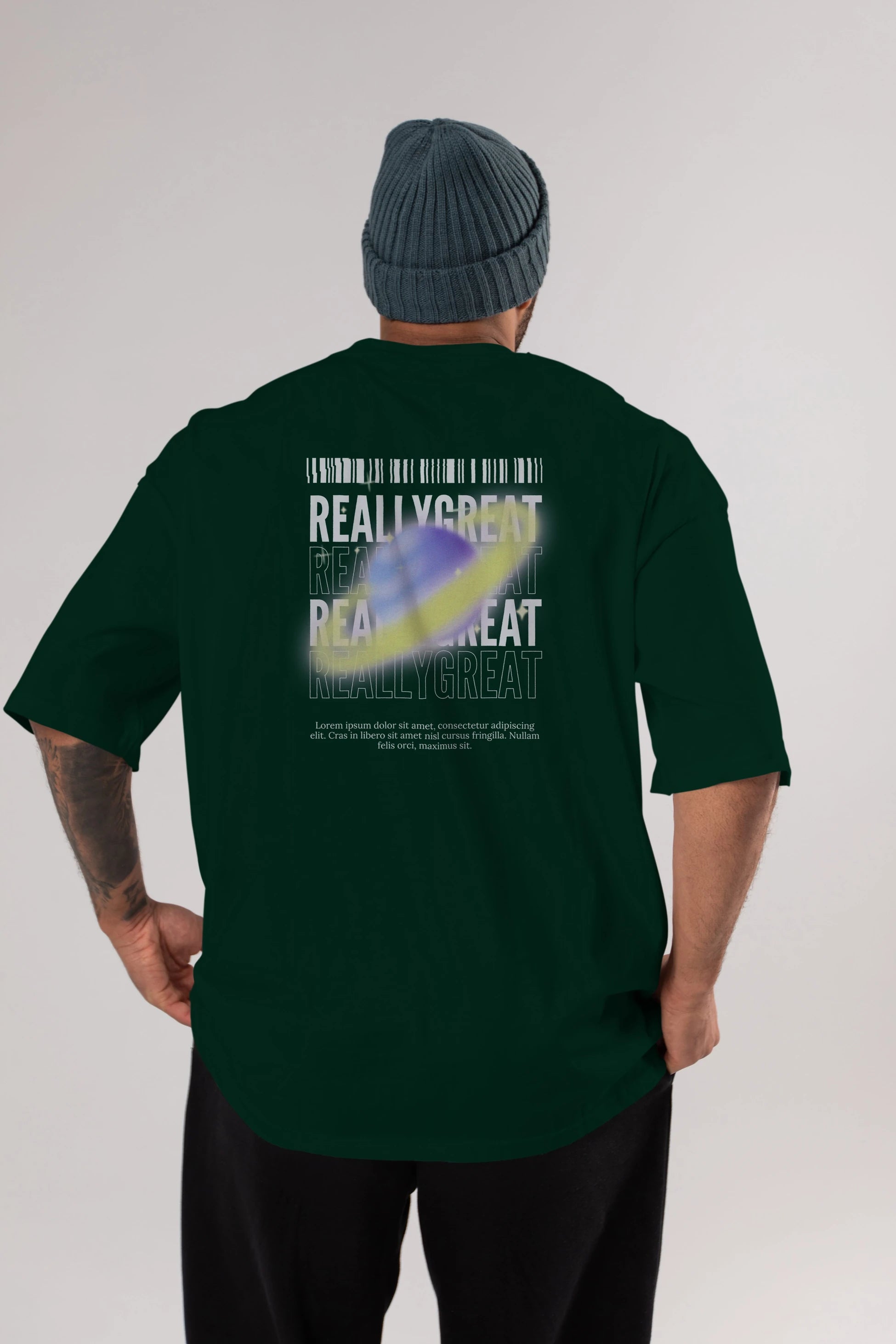 Really Great 2 Yazılı Arka Baskılı Oversize t-shirt Erkek Kadın Unisex