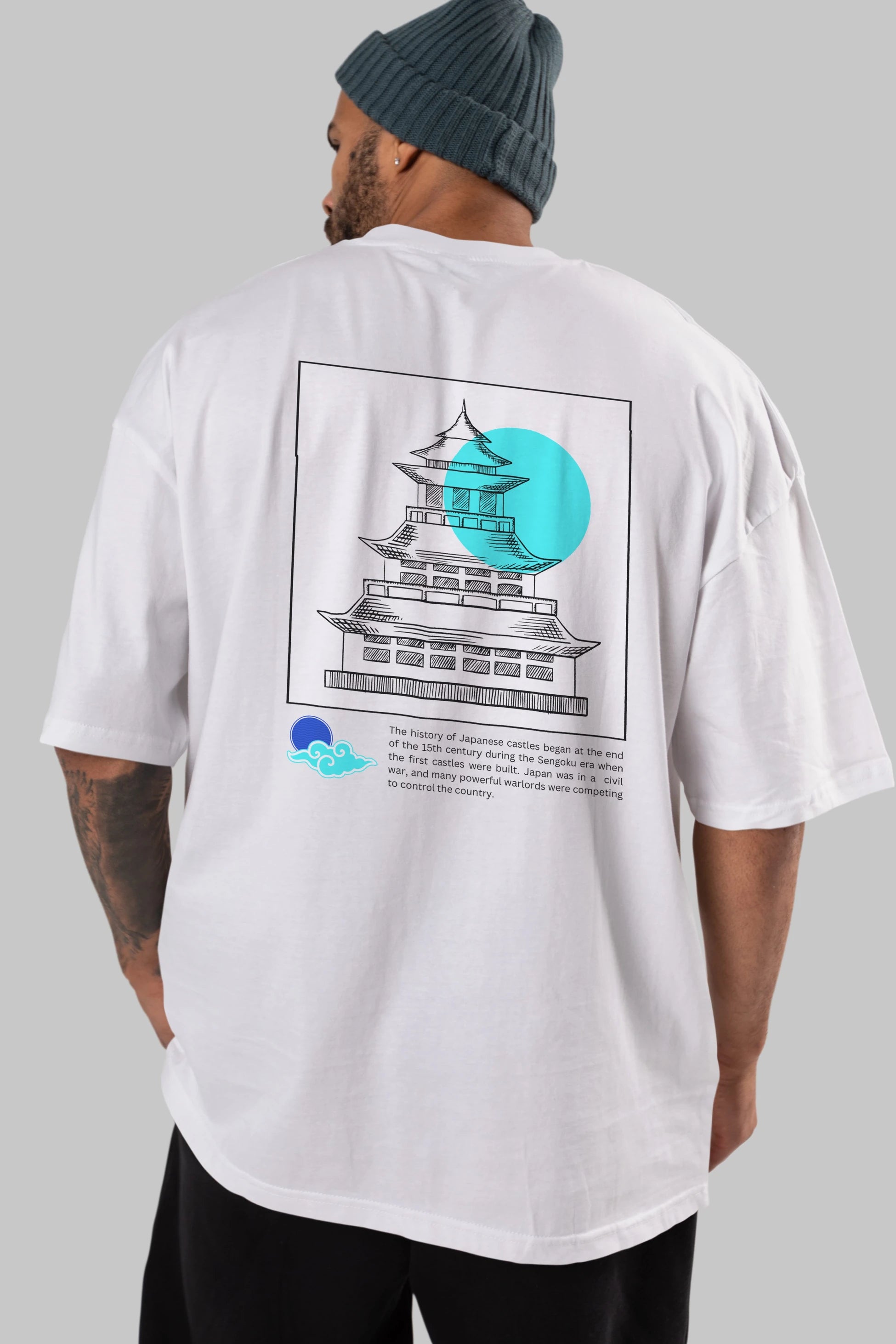 Retro Japanese Arka Baskılı Oversize t-shirt Erkek Kadın Unisex