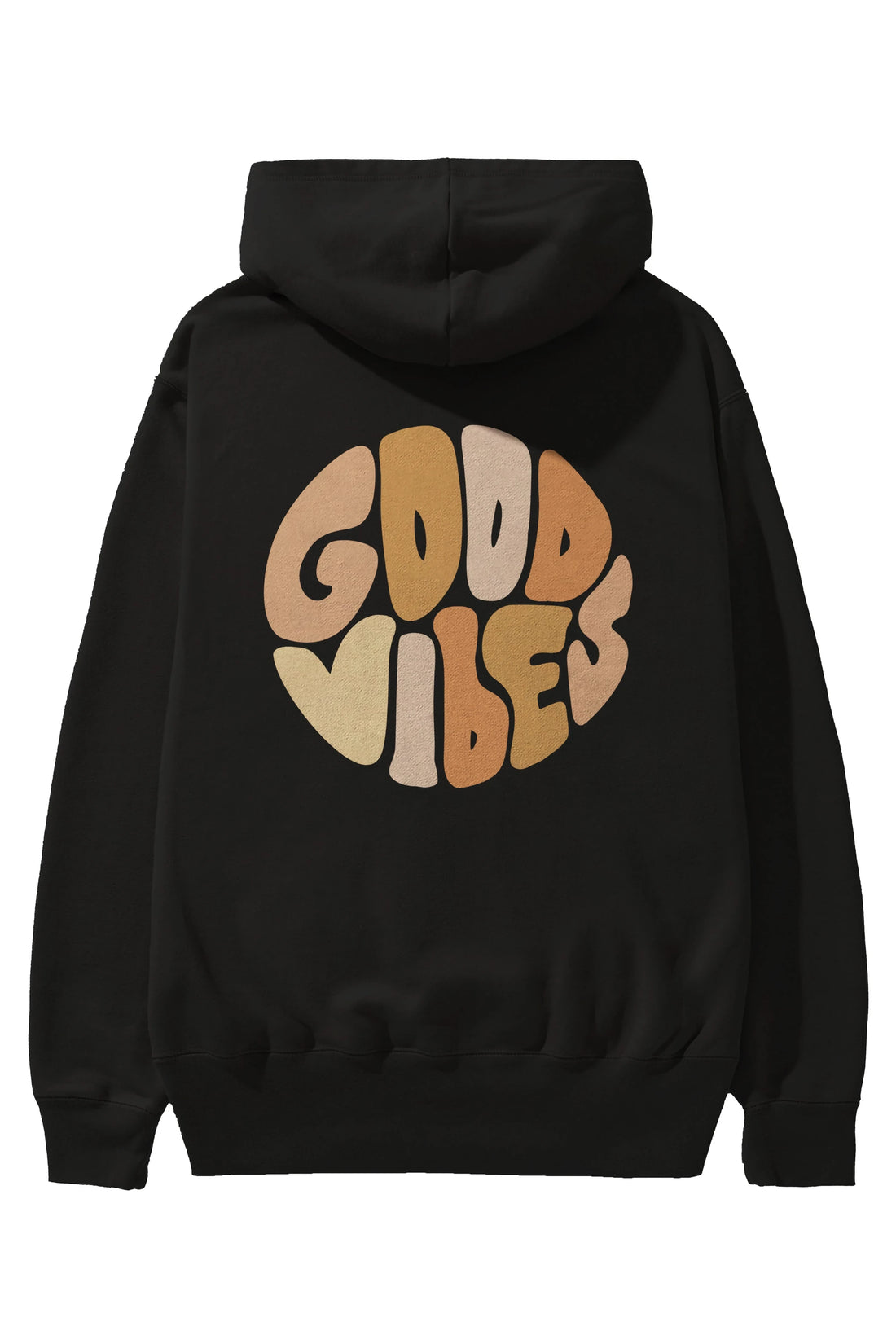 Good Vibes Yazılı 3 Arka Baskılı Oversize Hoodie Kapüşonlu Sweatshirt Erkek Kadın Unisex