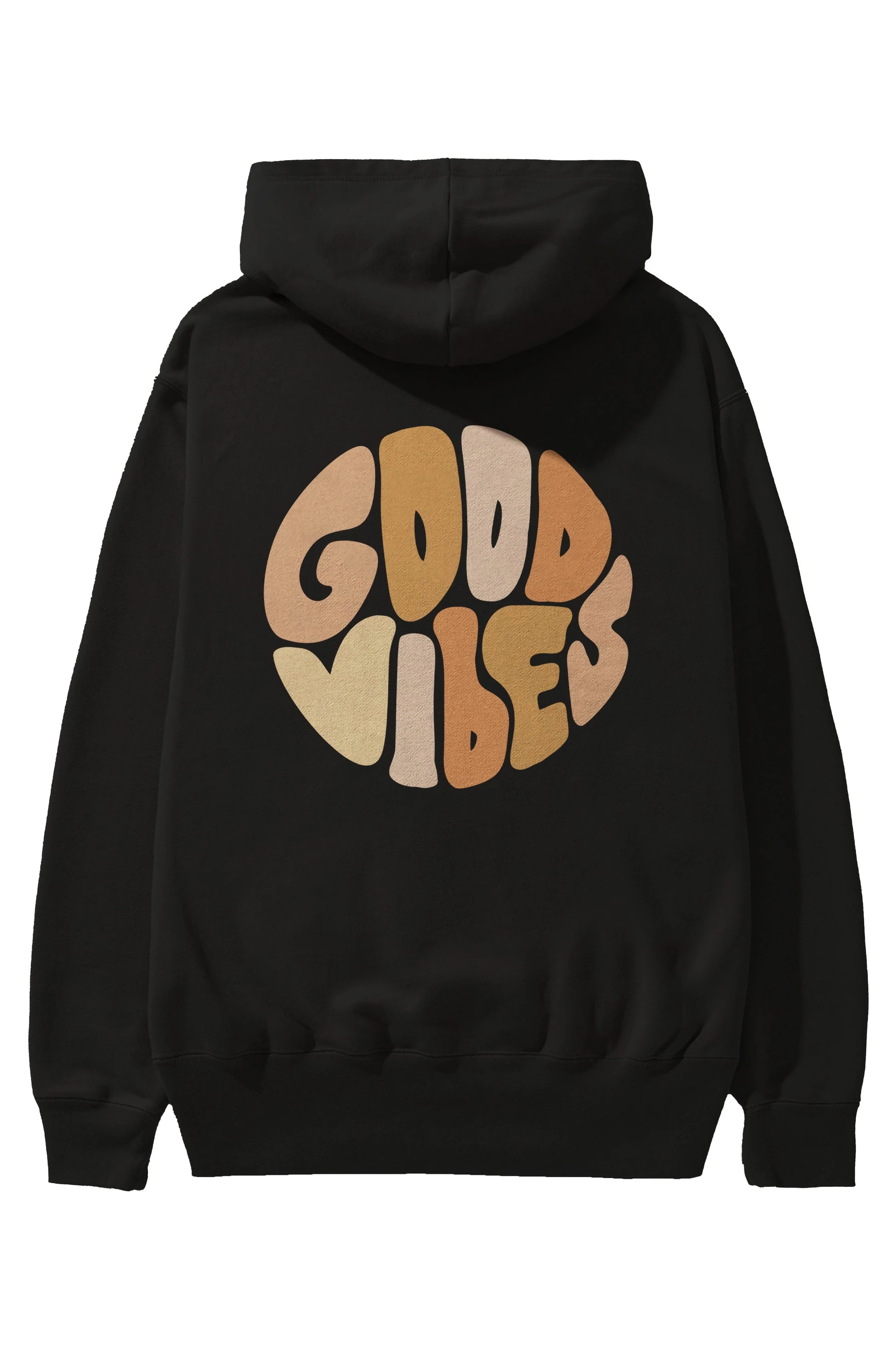 Good Vibes Yazılı 3 Arka Baskılı Oversize Hoodie Kapüşonlu Sweatshirt Erkek Kadın Unisex