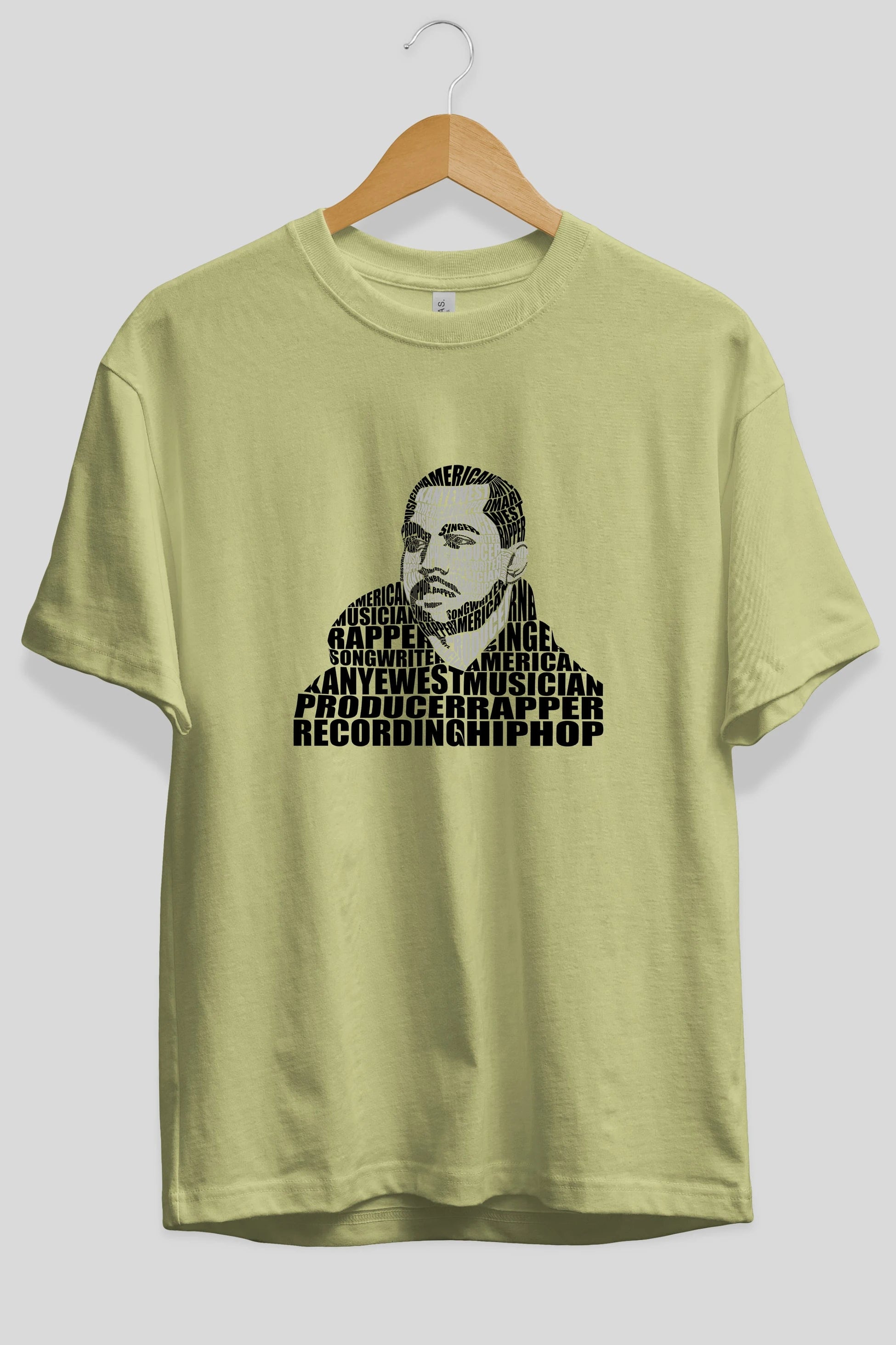 Kanye West Calligram Ön Baskılı Oversize t-shirt %100 pamuk Erkek Kadın Unisex