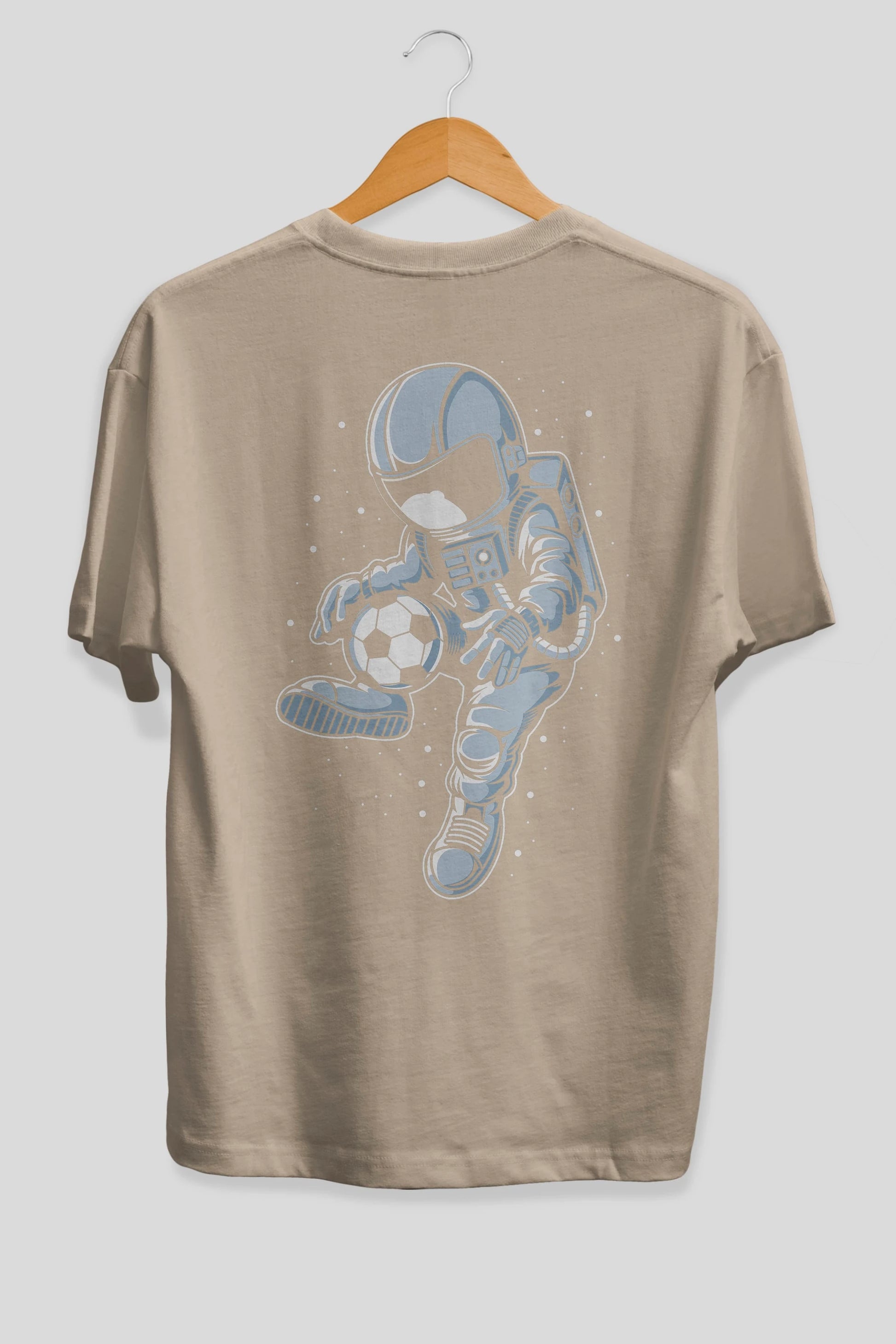 Astronaut Soccer Player Arka Baskılı Oversize t-shirt Erkek Kadın Unisex