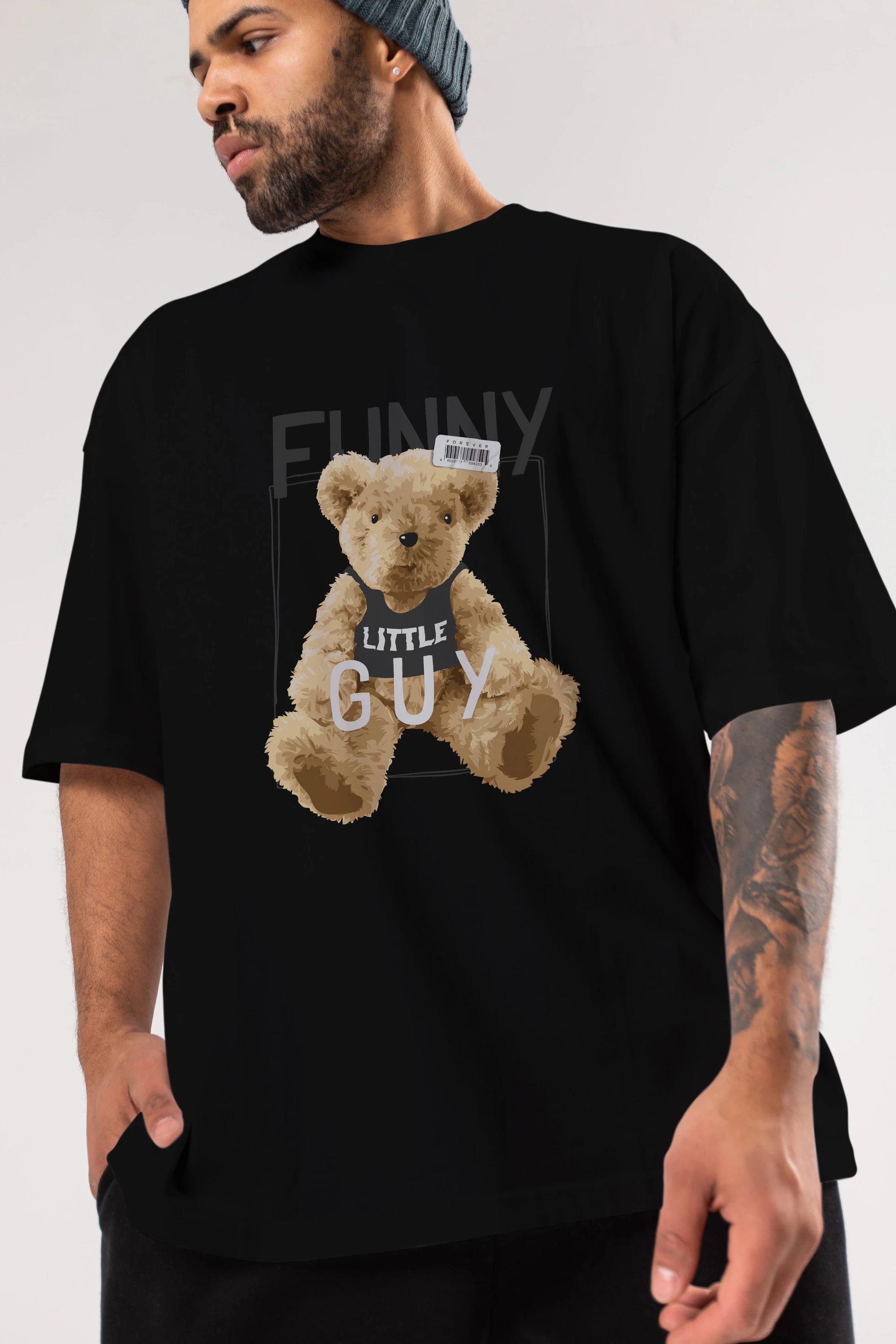 Teddy Bear Funny Ön Baskılı Oversize t-shirt Erkek Kadın Unisex %100 Pamuk