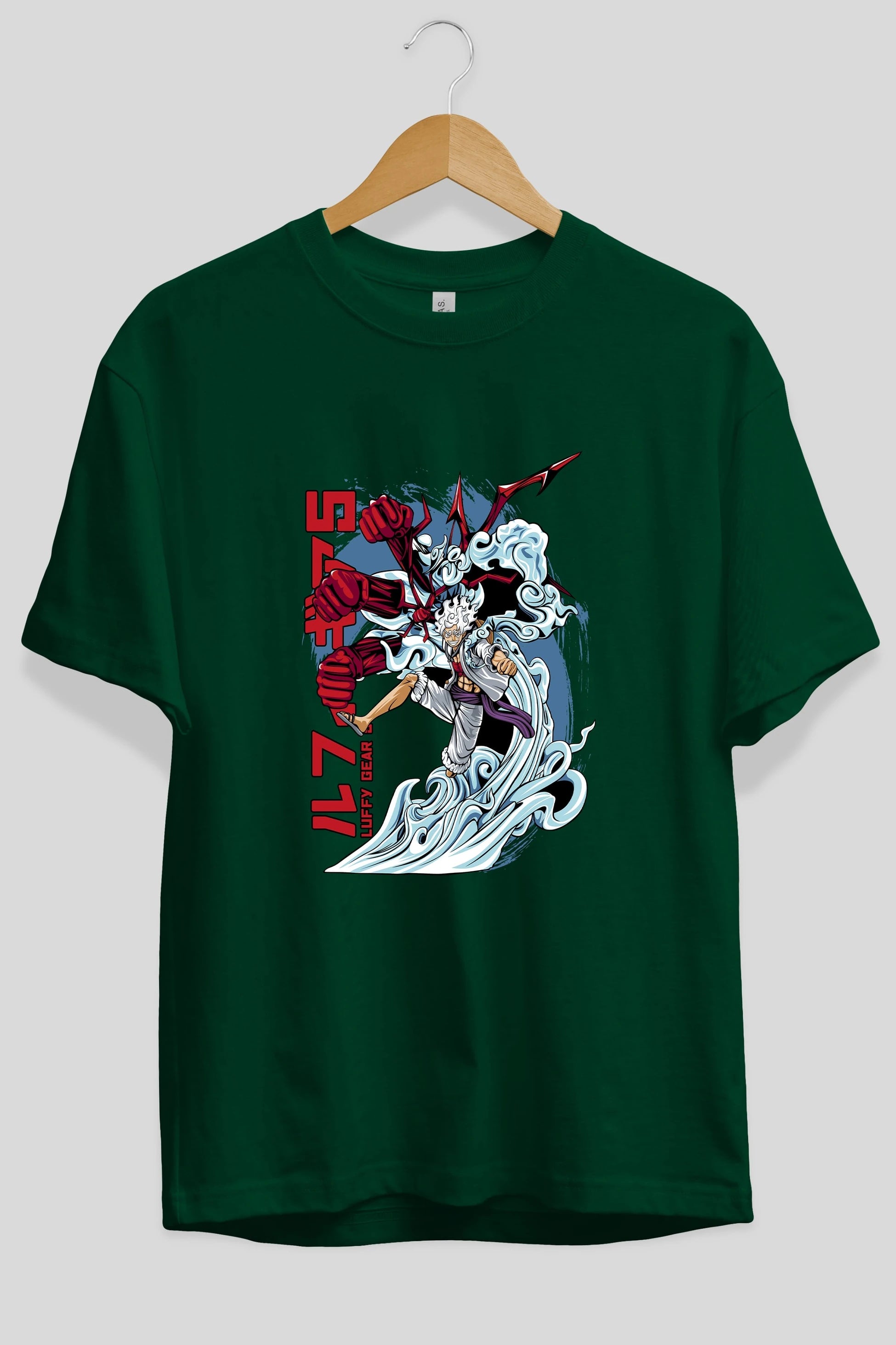 MONKEY D. LUFFY GEAR5 2 Anime Ön Baskılı Oversize t-shirt %100 pamuk Erkek Kadın Unisex