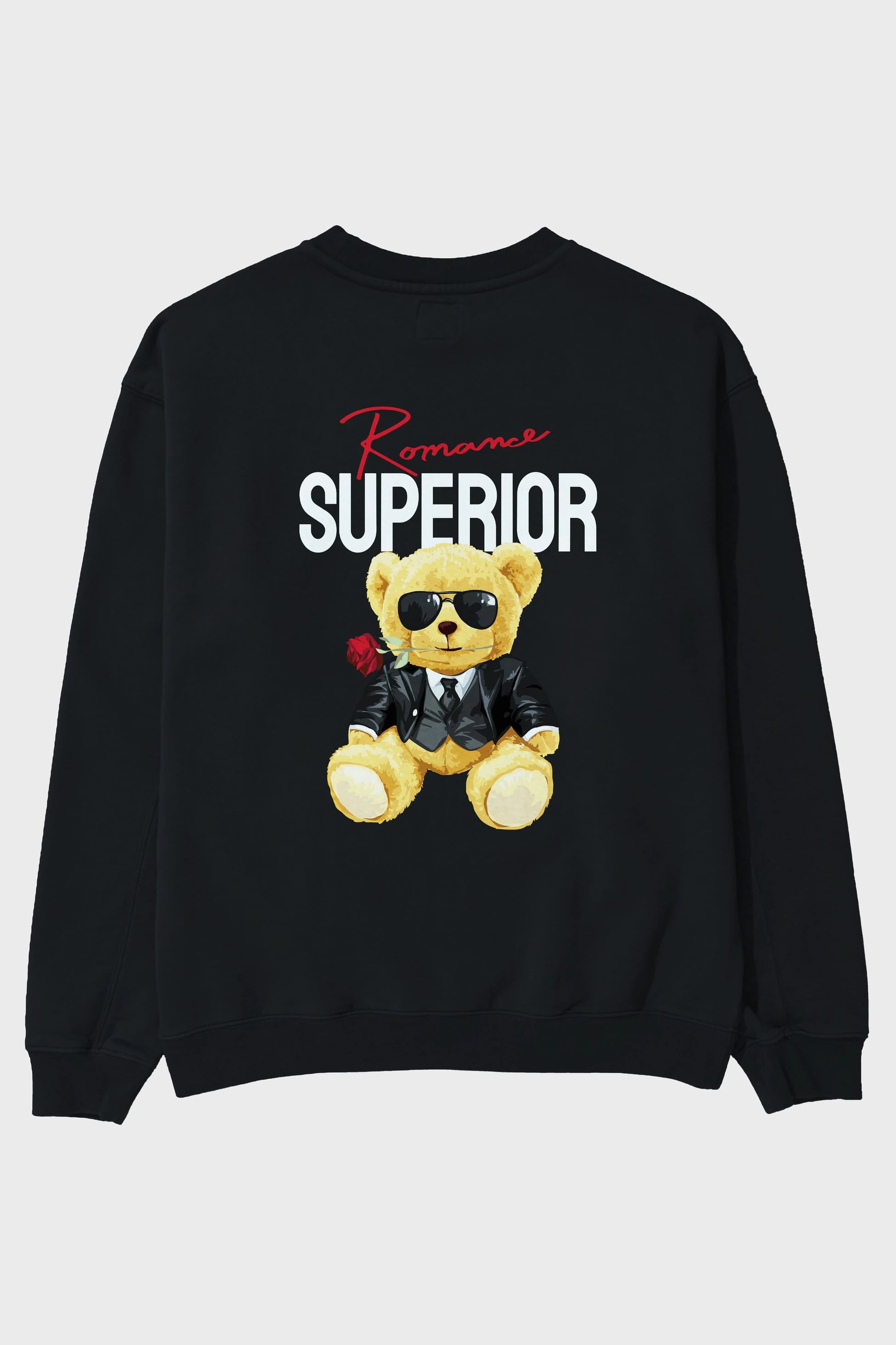 Teddy Bear Romance Superior Arka Baskılı Oversize Sweatshirt Erkek Kadın Unisex