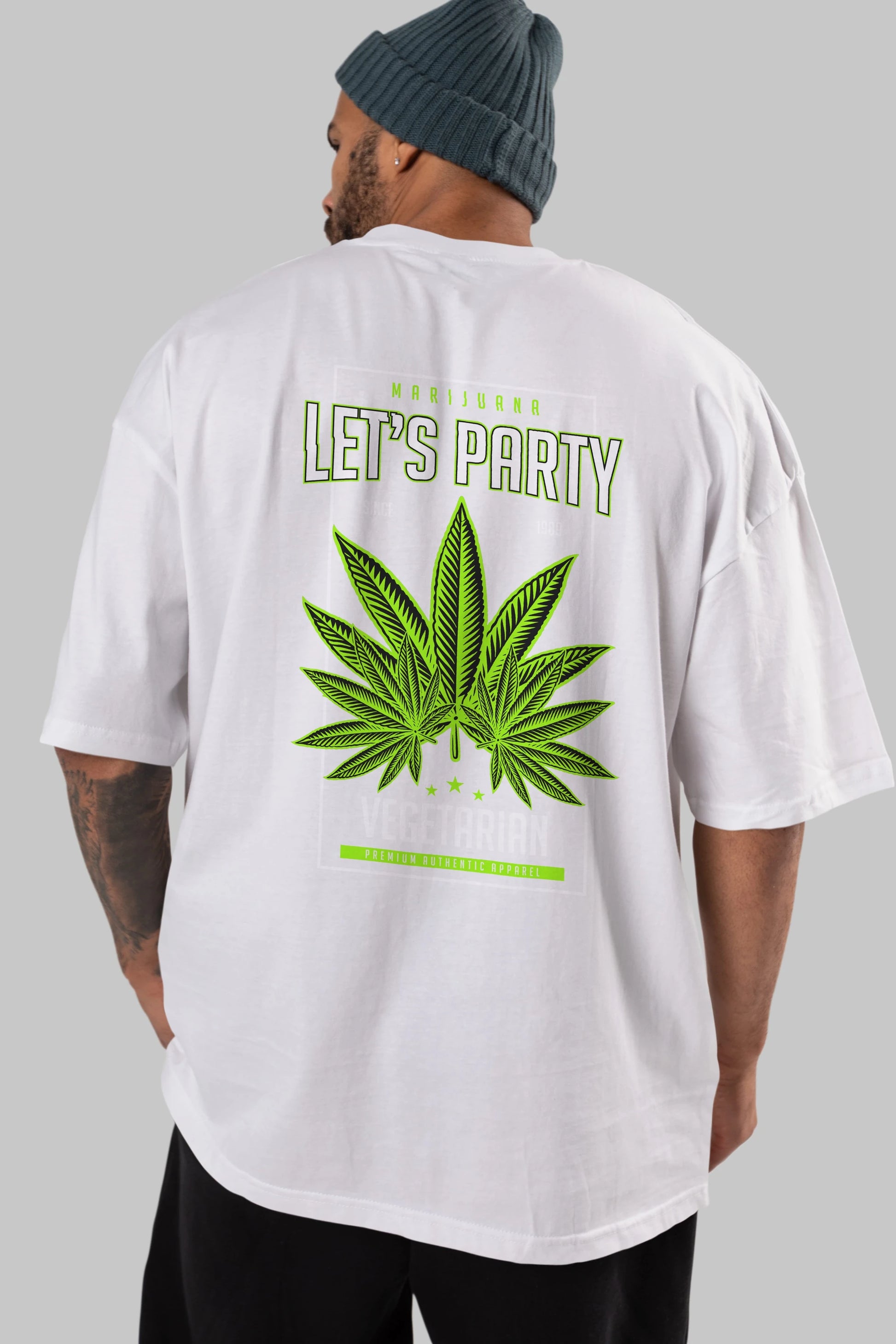 Lets Party Arka Baskılı Oversize t-shirt Erkek Kadın Unisex