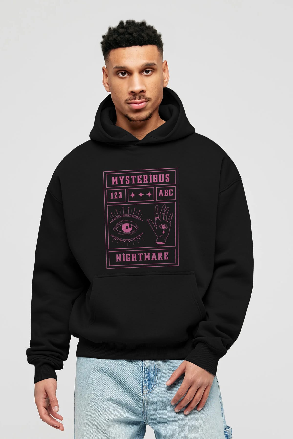Mysterious Nightmare Ön Baskılı Oversize Hoodie Kapüşonlu Sweatshirt Erkek Kadın Unisex