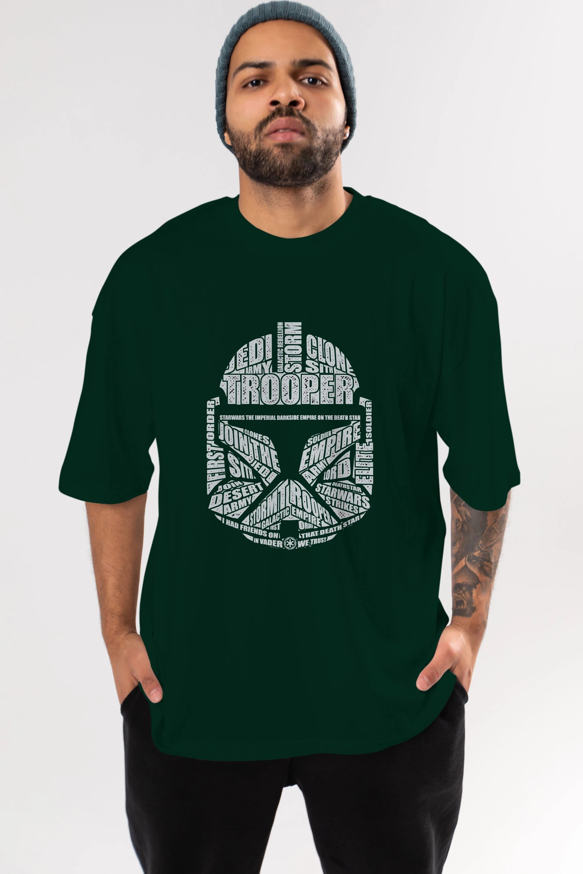 Trooper Ön Baskılı Oversize t-shirt %100 pamuk Erkek Kadın Unisex