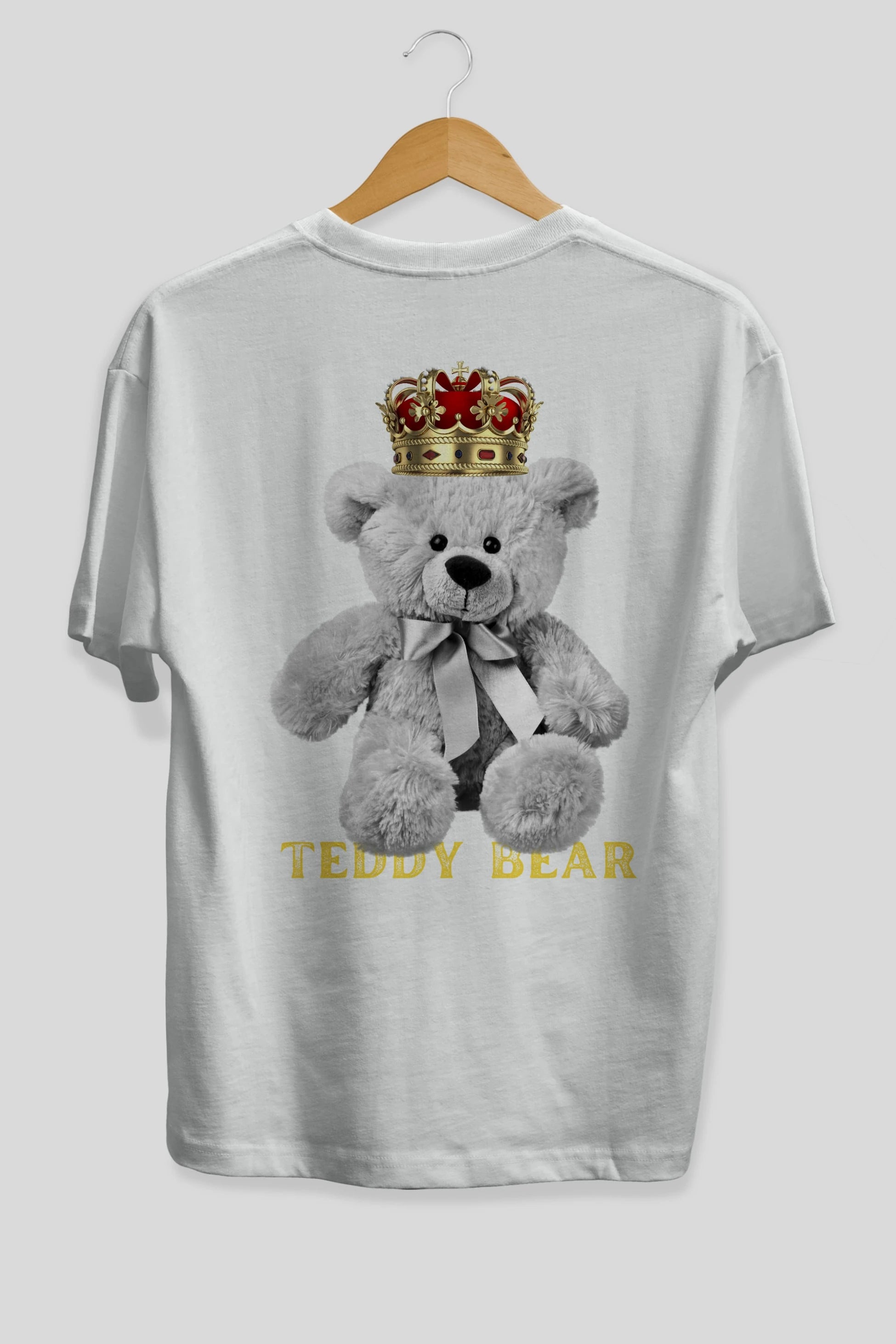 Teddy Bear Arka Baskılı Oversize t-shirt Erkek Kadın Unisex