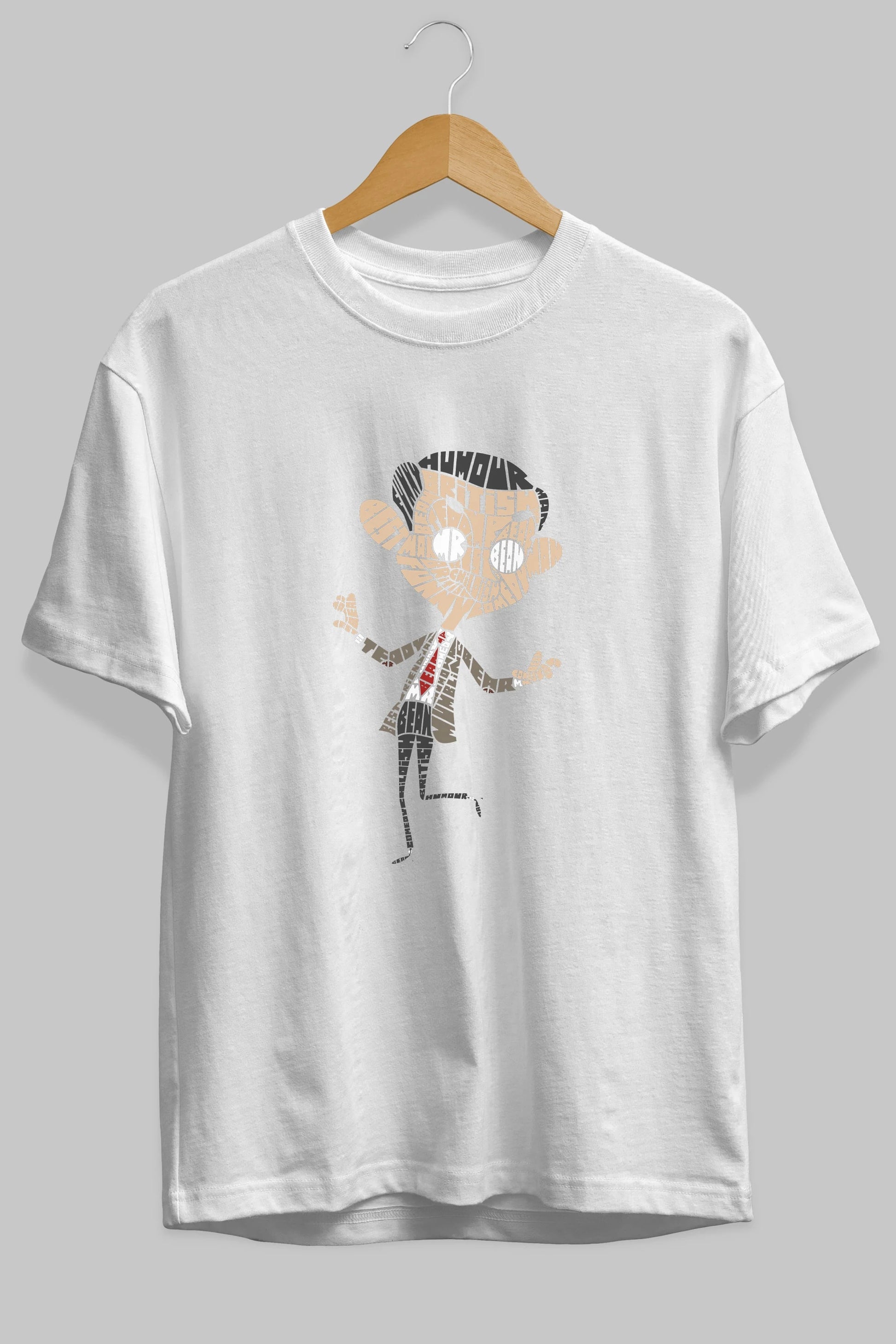 Mr Bean Ön Baskılı Oversize t-shirt %100 pamuk Erkek Kadın Unisex