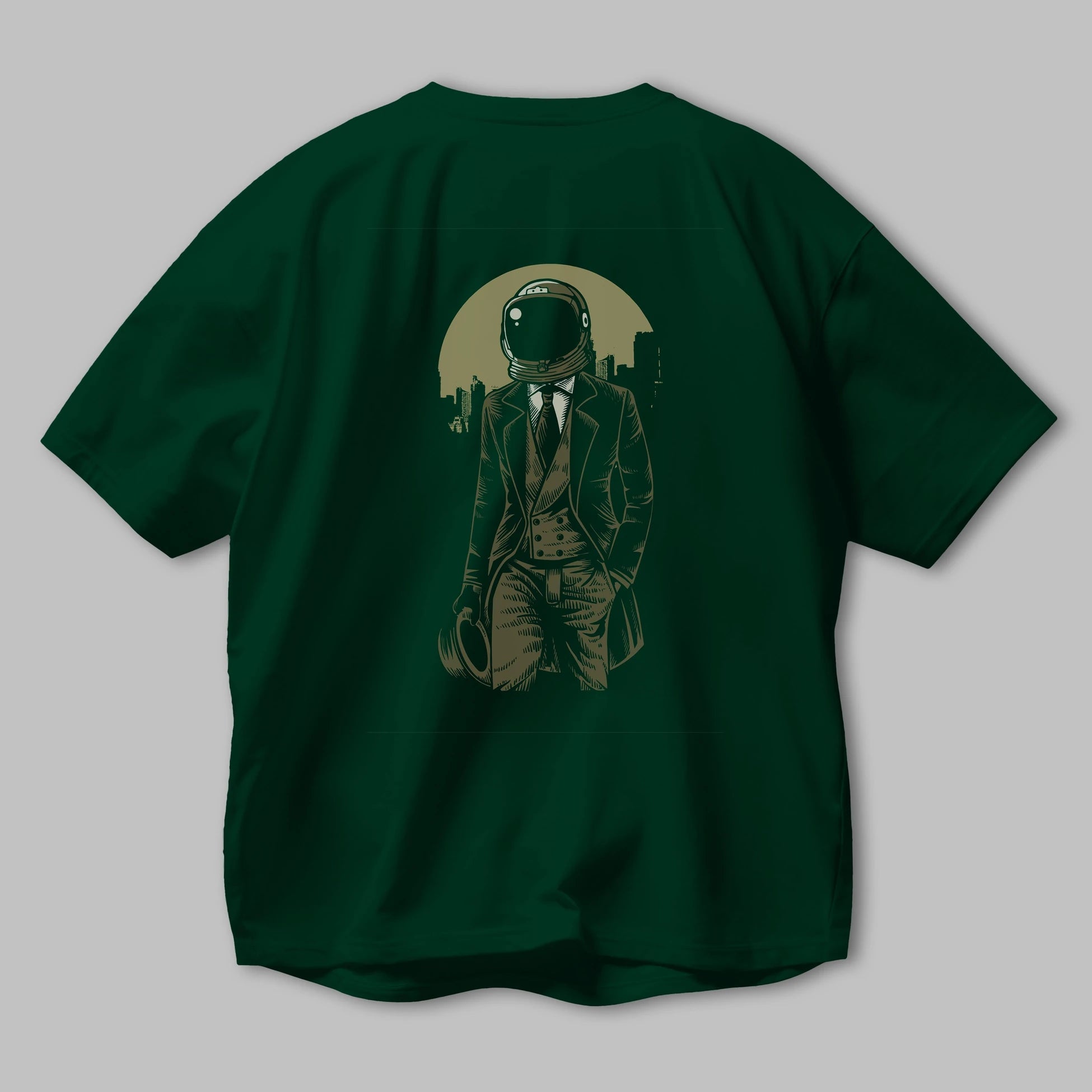 Classic Astronaut Arka Baskılı Oversize t-shirt Erkek Kadın Unisex %100 Pamuk
