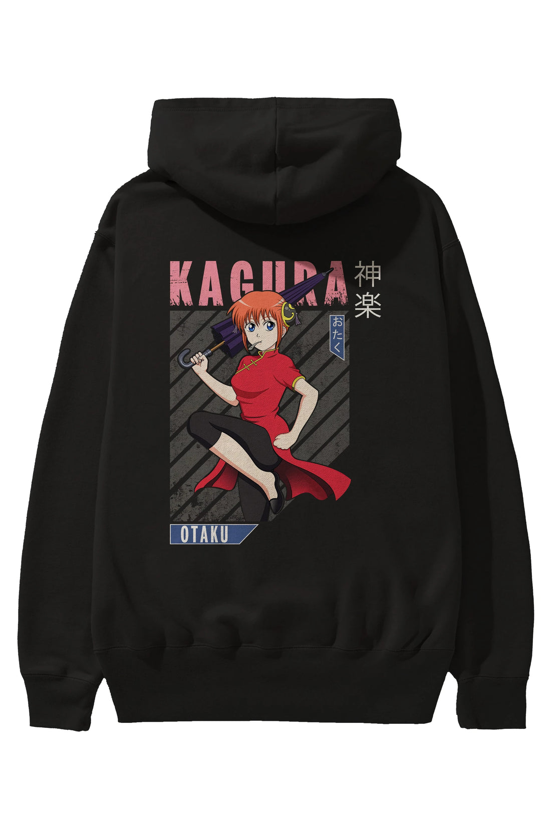 Kagura GINTAMA 1 Anime Arka Baskılı Hoodie Oversize Kapüşonlu Sweatshirt Erkek Kadın Unisex