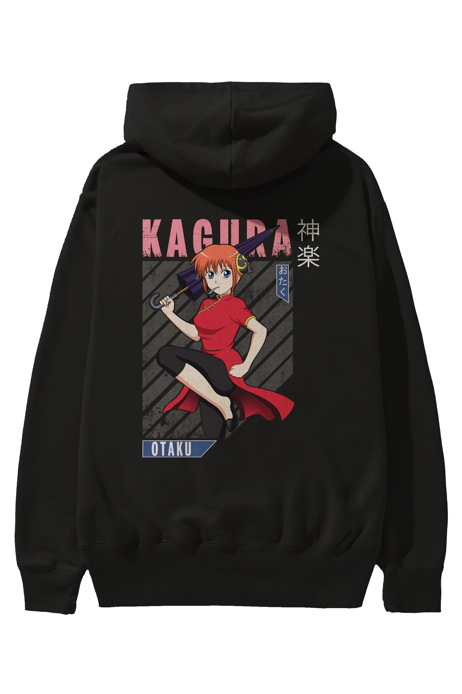 Kagura GINTAMA 1 Anime Arka Baskılı Hoodie Oversize Kapüşonlu Sweatshirt Erkek Kadın Unisex