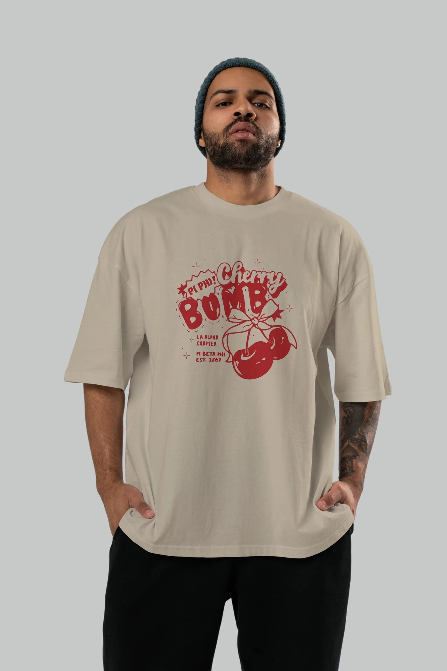 Cherry Bomb Cherries Ön Baskılı Oversize t-shirt Erkek Kadın Pamuk Bisiklet Yaka tişort