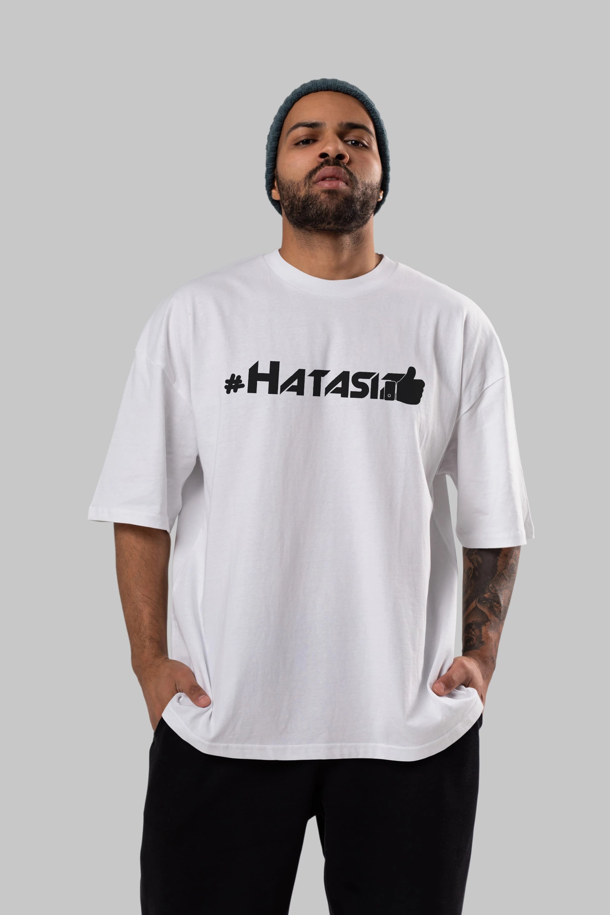 Hatasız Ön Baskılı Oversize t-shirt %100 pamuk Erkek Kadın Unisex