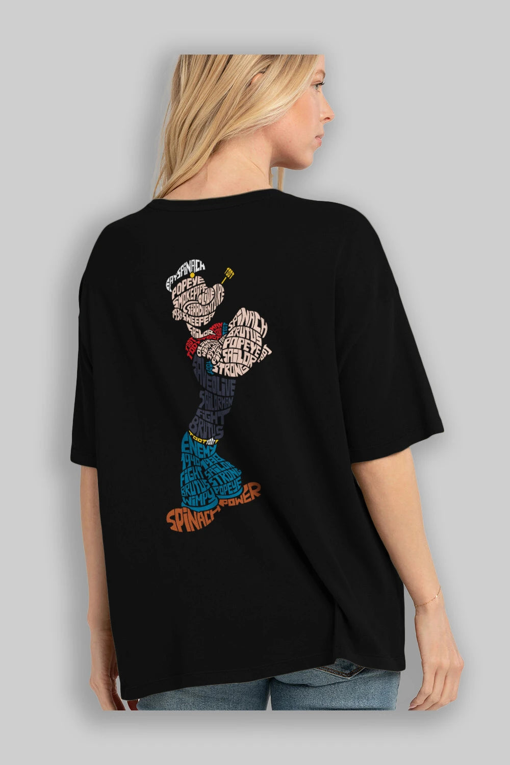 Sailorman Arka Baskılı Oversize t-shirt %100 pamuk Erkek Kadın Unisex