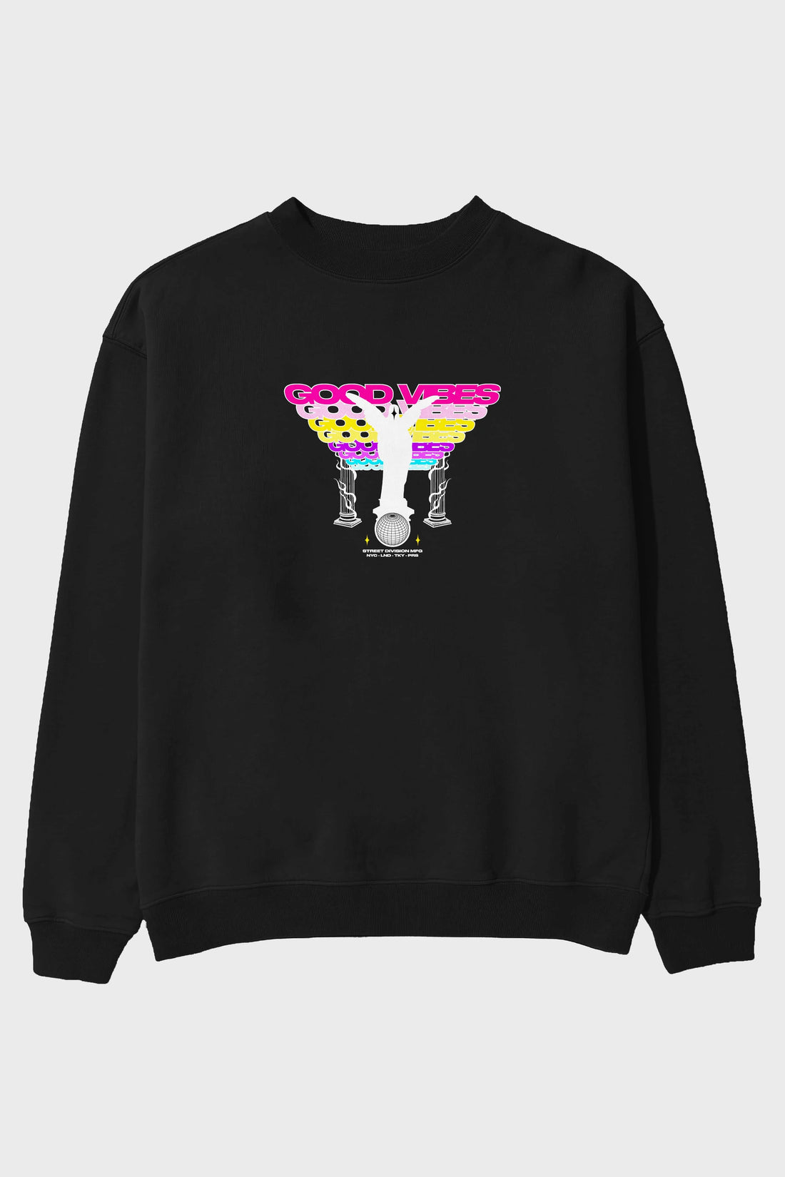 Good Vibes Ön Baskılı Oversize Sweatshirt Erkek Kadın Unisex