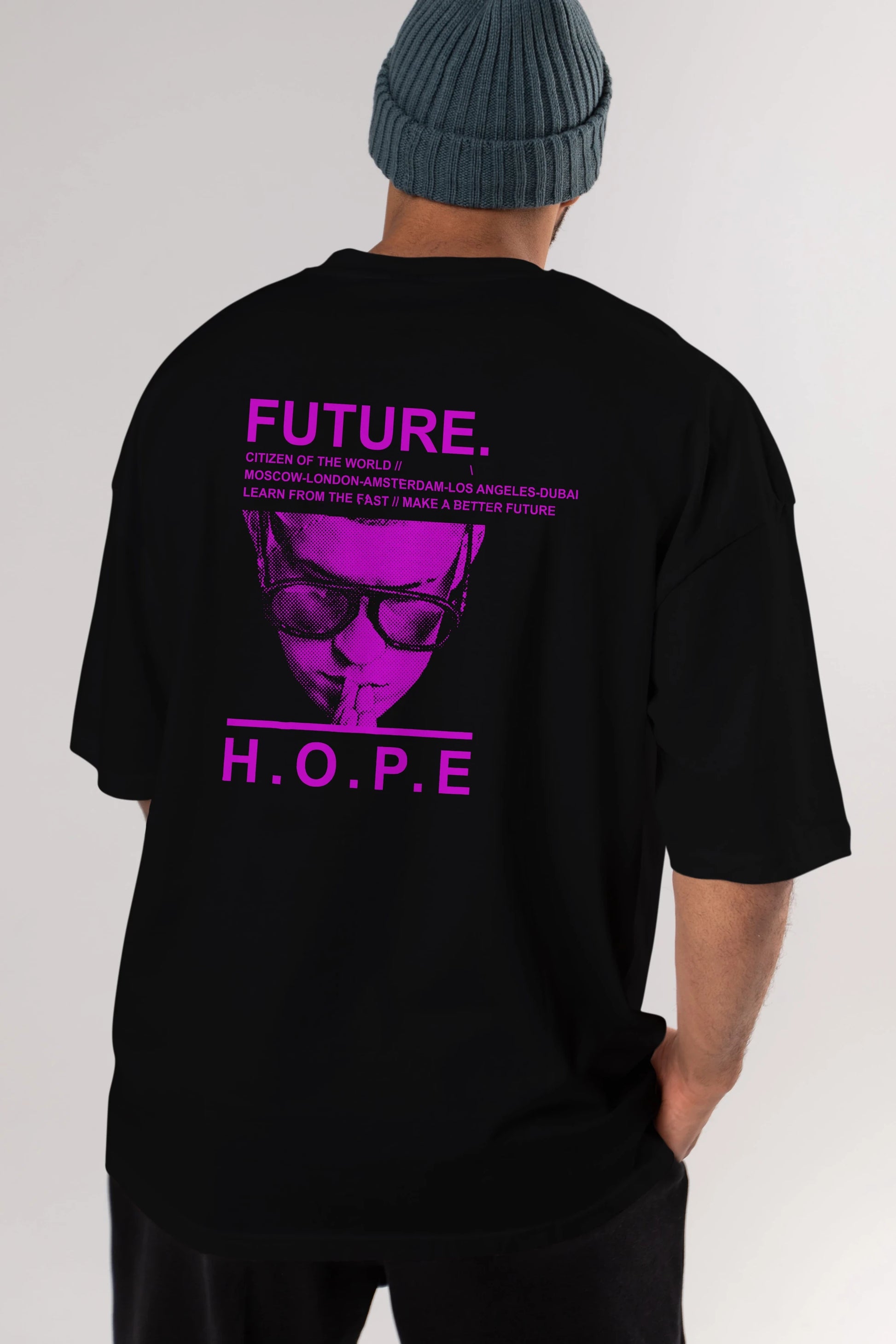 Future Hope Arka Baskılı Oversize t-shirt Erkek Kadın Unisex