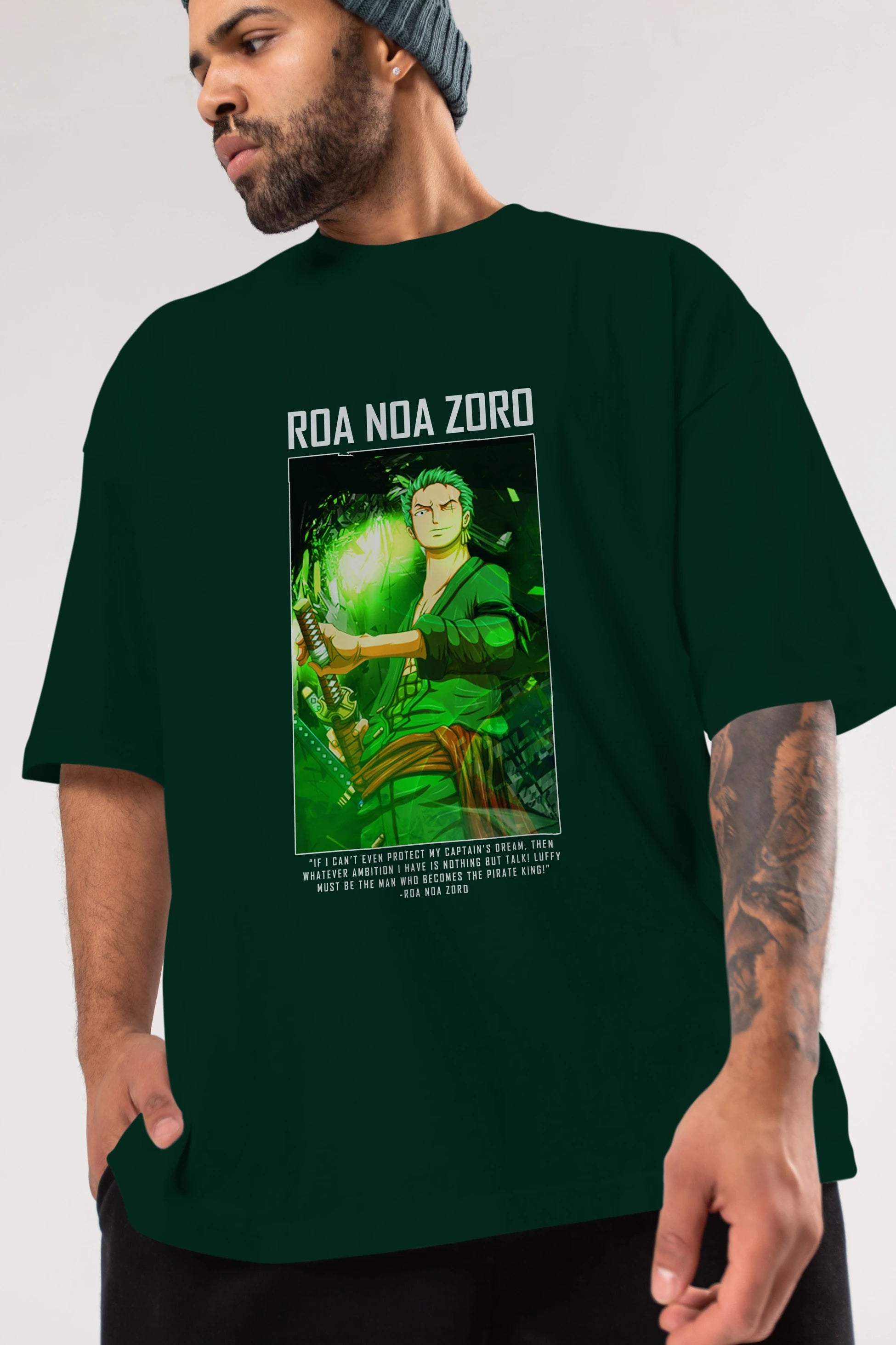 Roronoa Zoro 5 Anime Ön Baskılı Oversize t-shirt Erkek Kadın Unisex