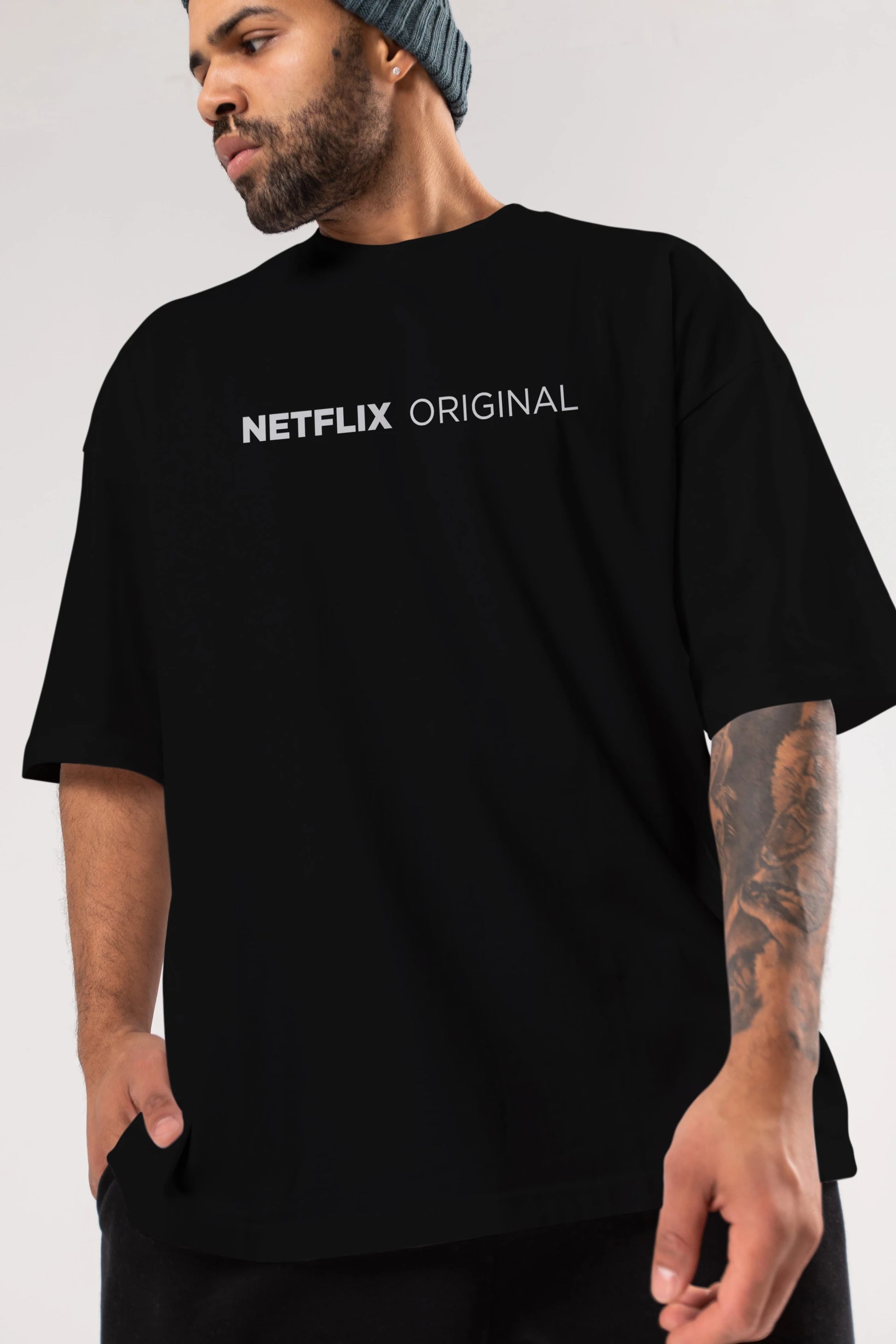 Netflix Original Ön Baskılı Oversize t-shirt %100 pamuk Erkek Kadın Unisex