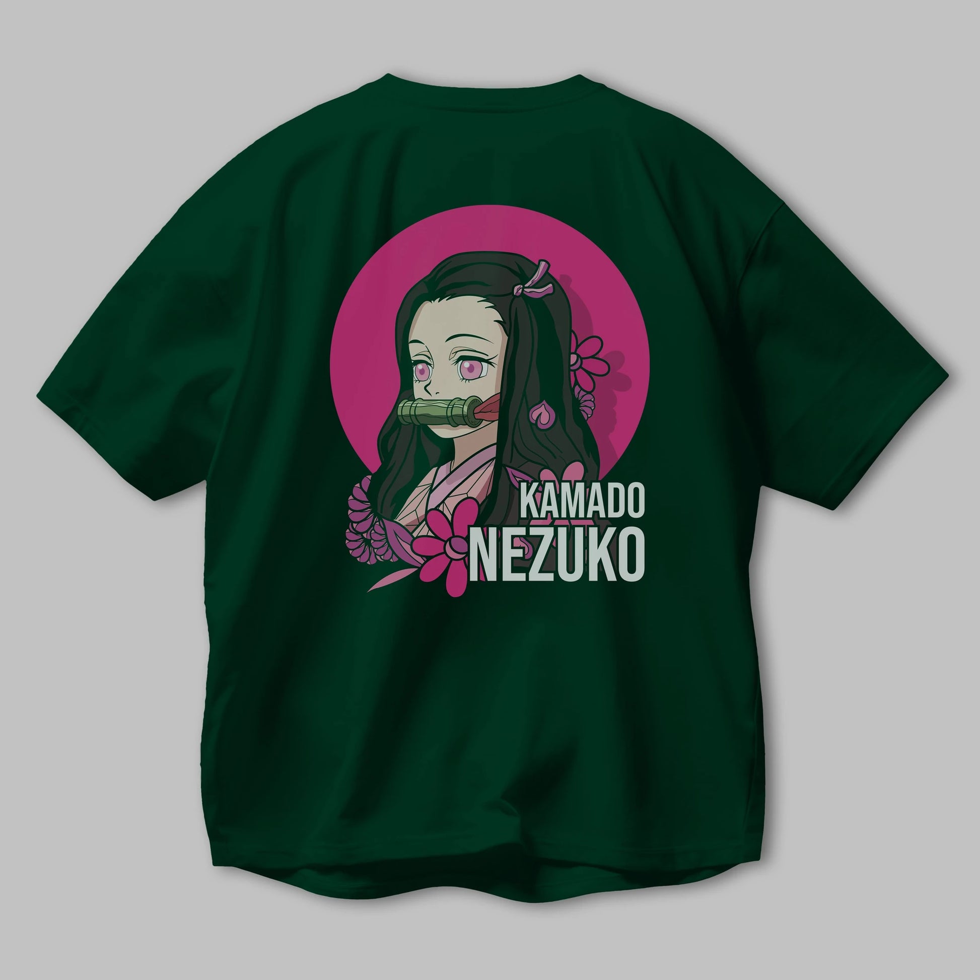 Nezuko Kamado 2 Anime Arka Baskılı Oversize t-shirt Erkek Kadın Unisex