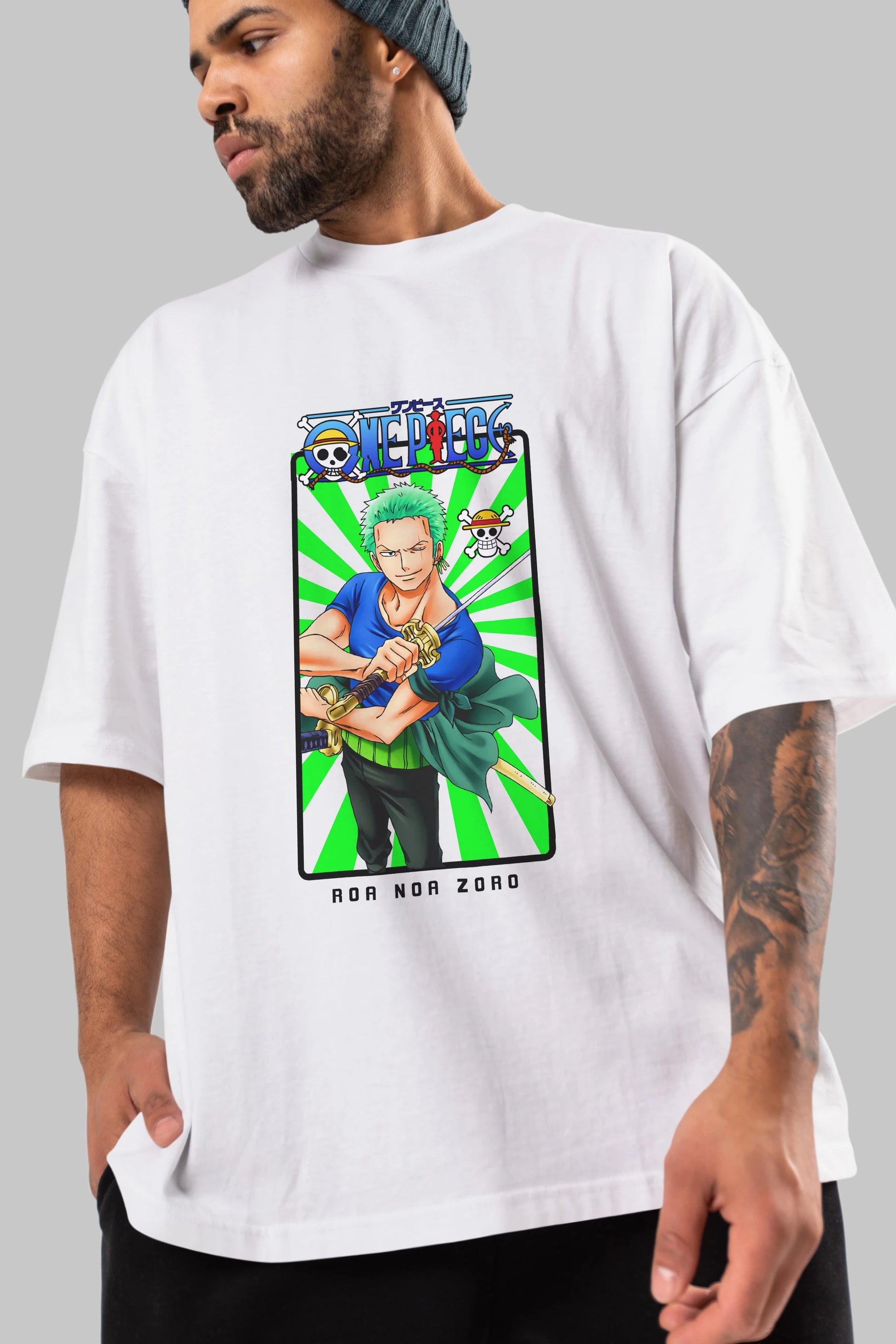 Roronoa Zoro 6 Anime Ön Baskılı Oversize t-shirt Erkek Kadın Unisex
