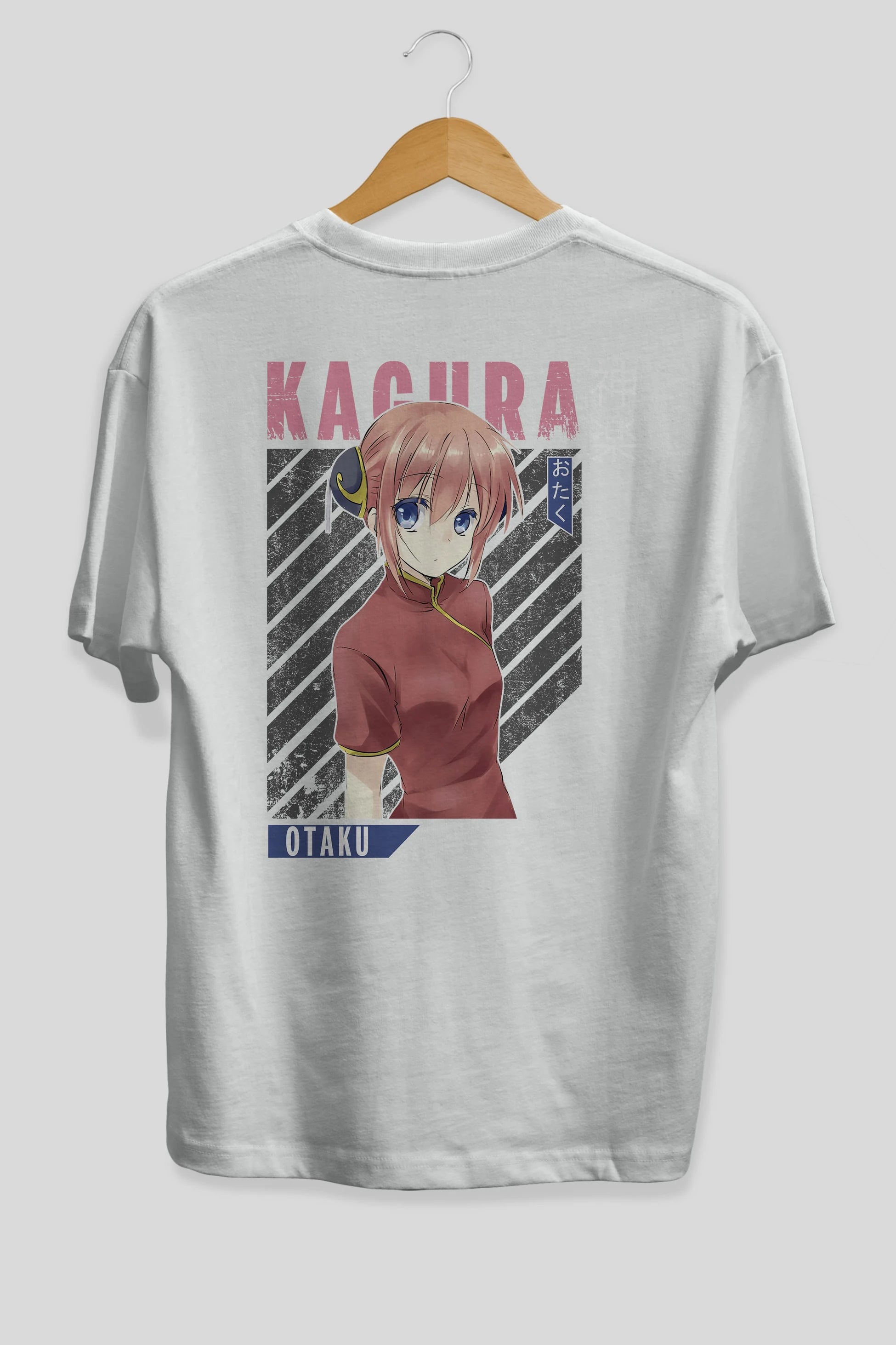 Kagura GINTAMA Anime Arka Baskılı Oversize t-shirt Erkek Kadın Unisex