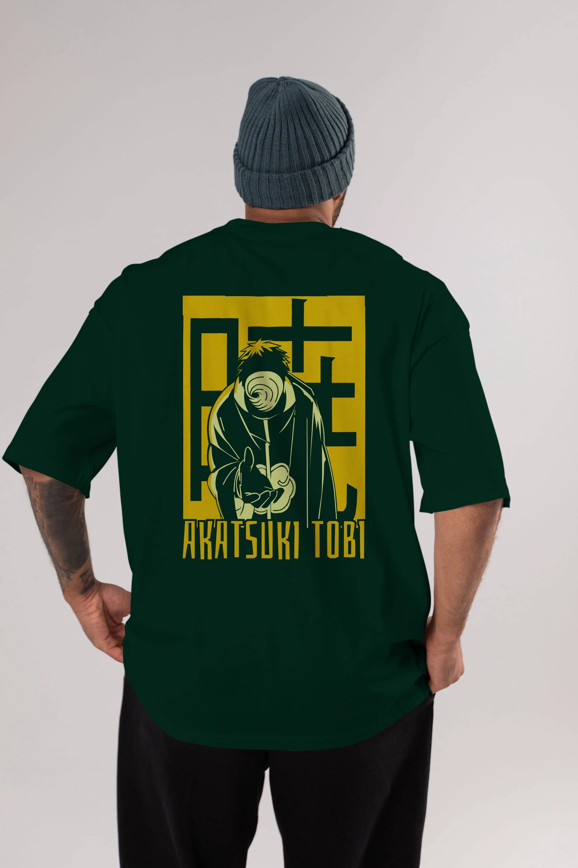 AKATSUKI OBITO NARUTO Anime Arka Baskılı Oversize t-shirt Erkek Kadın Unisex