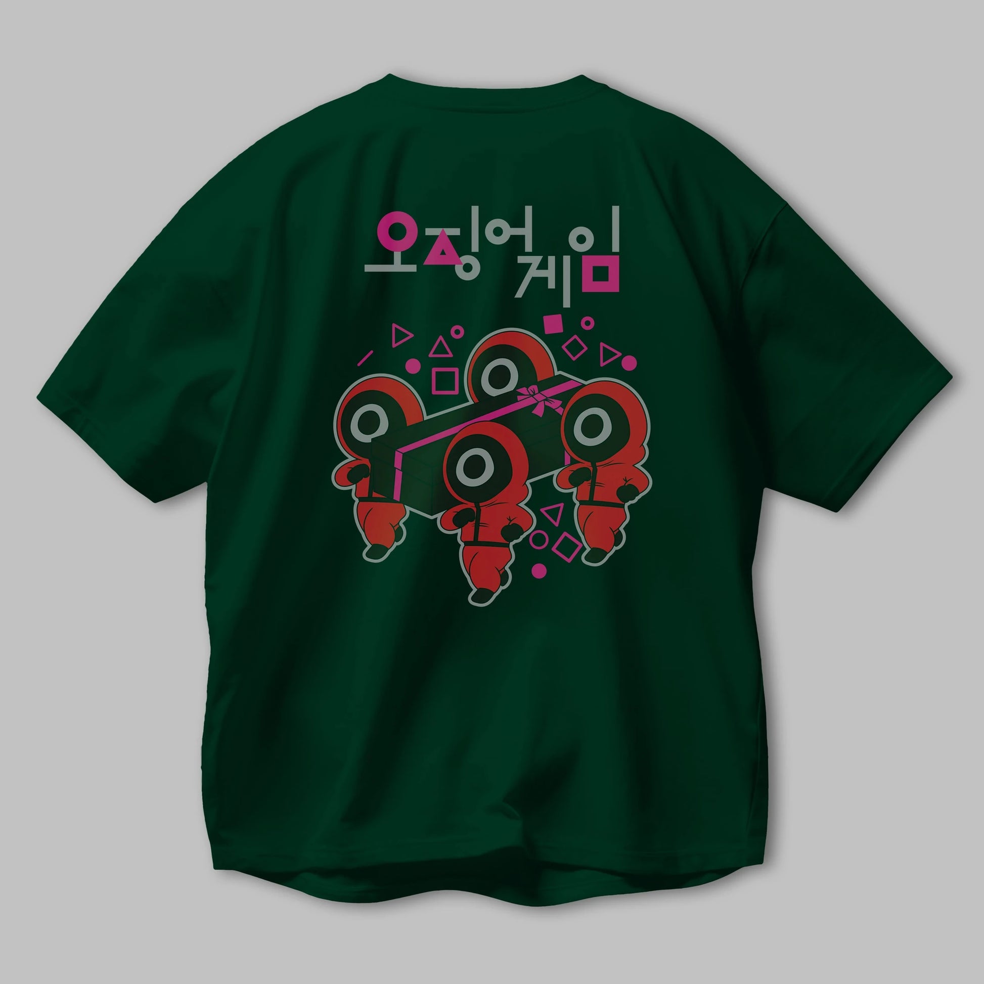 Squid Game (6) Arka Baskılı Oversize t-shirt Erkek Kadın Unisex %100 Pamuk Bisiklet Yaka tişort