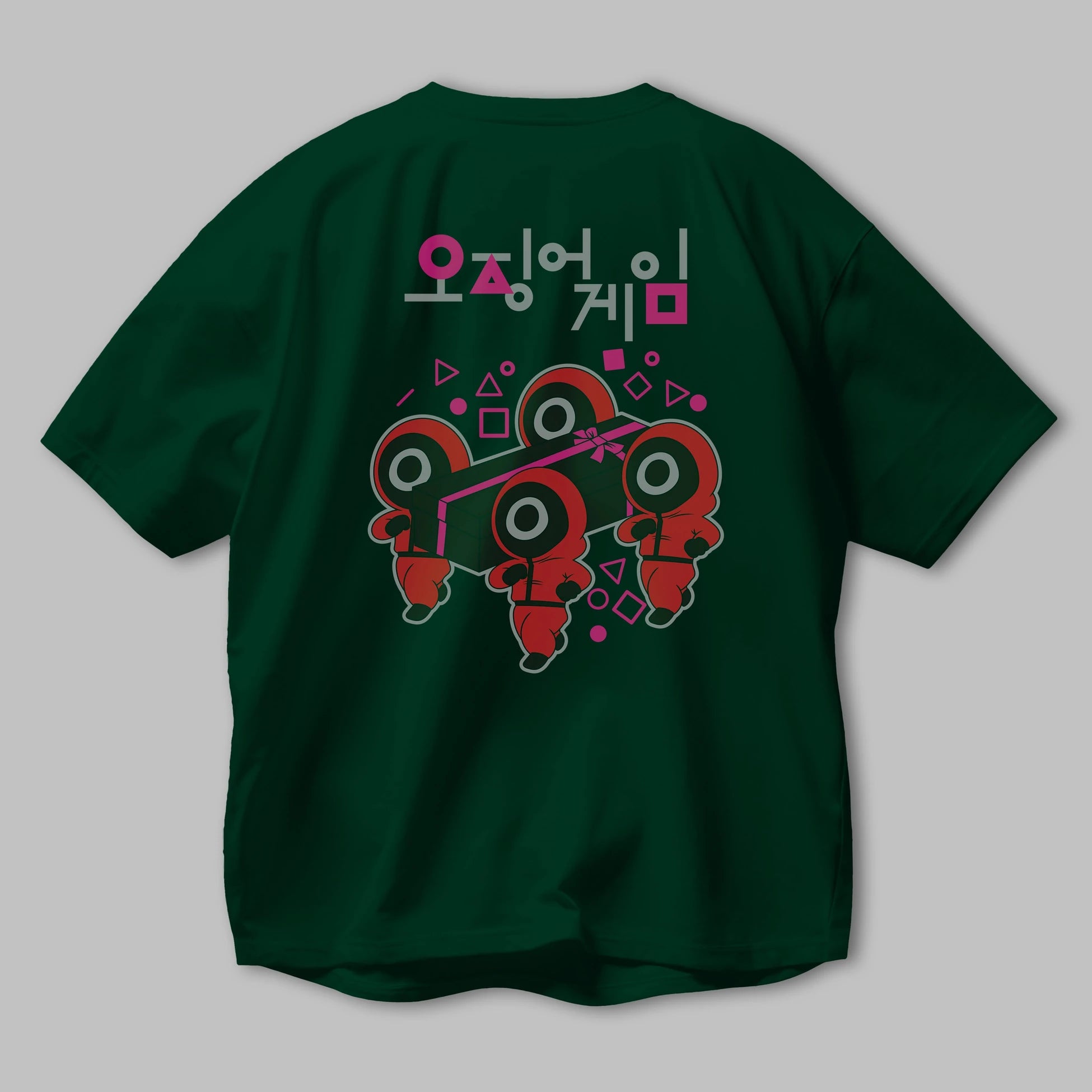 Squid Game (6) Arka Baskılı Oversize t-shirt Erkek Kadın Unisex %100 Pamuk Bisiklet Yaka tişort