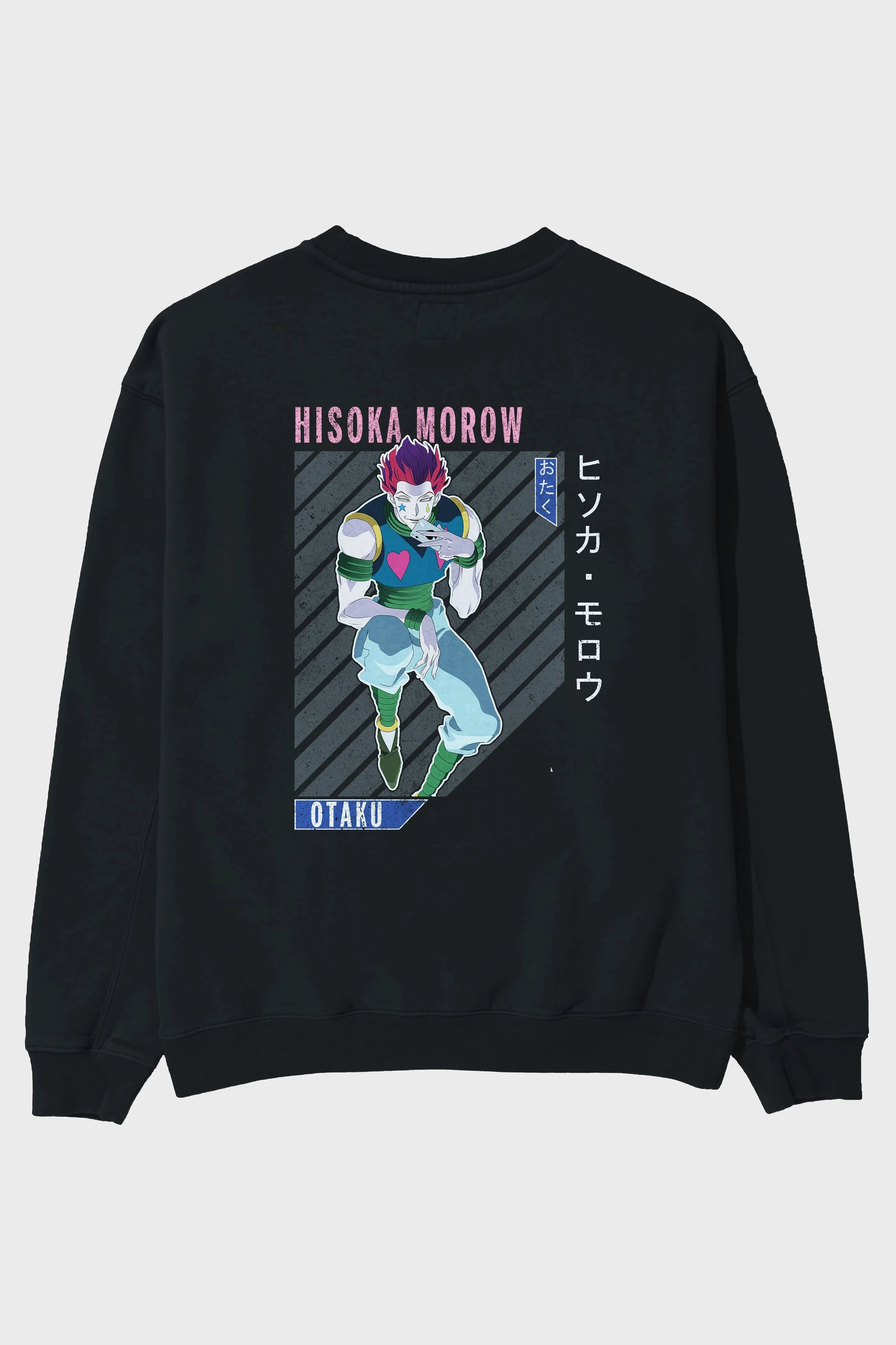 Hisoka Morow 2 2 Anime Arka Baskılı Oversize Sweatshirt Erkek Kadın Unisex