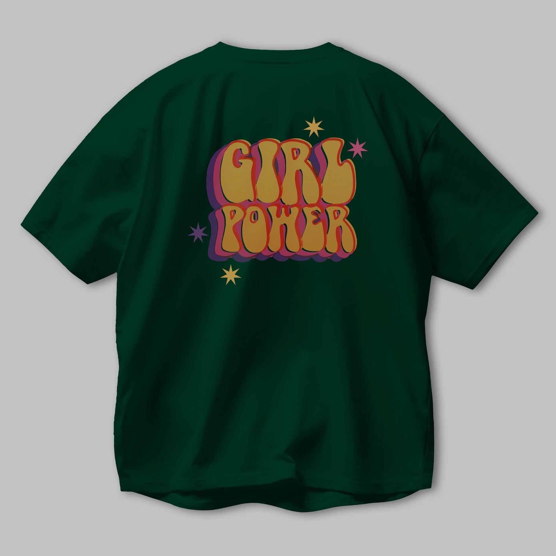Girl Power Yazılı Arka Baskılı Oversize t-shirt Erkek Kadın Unisex